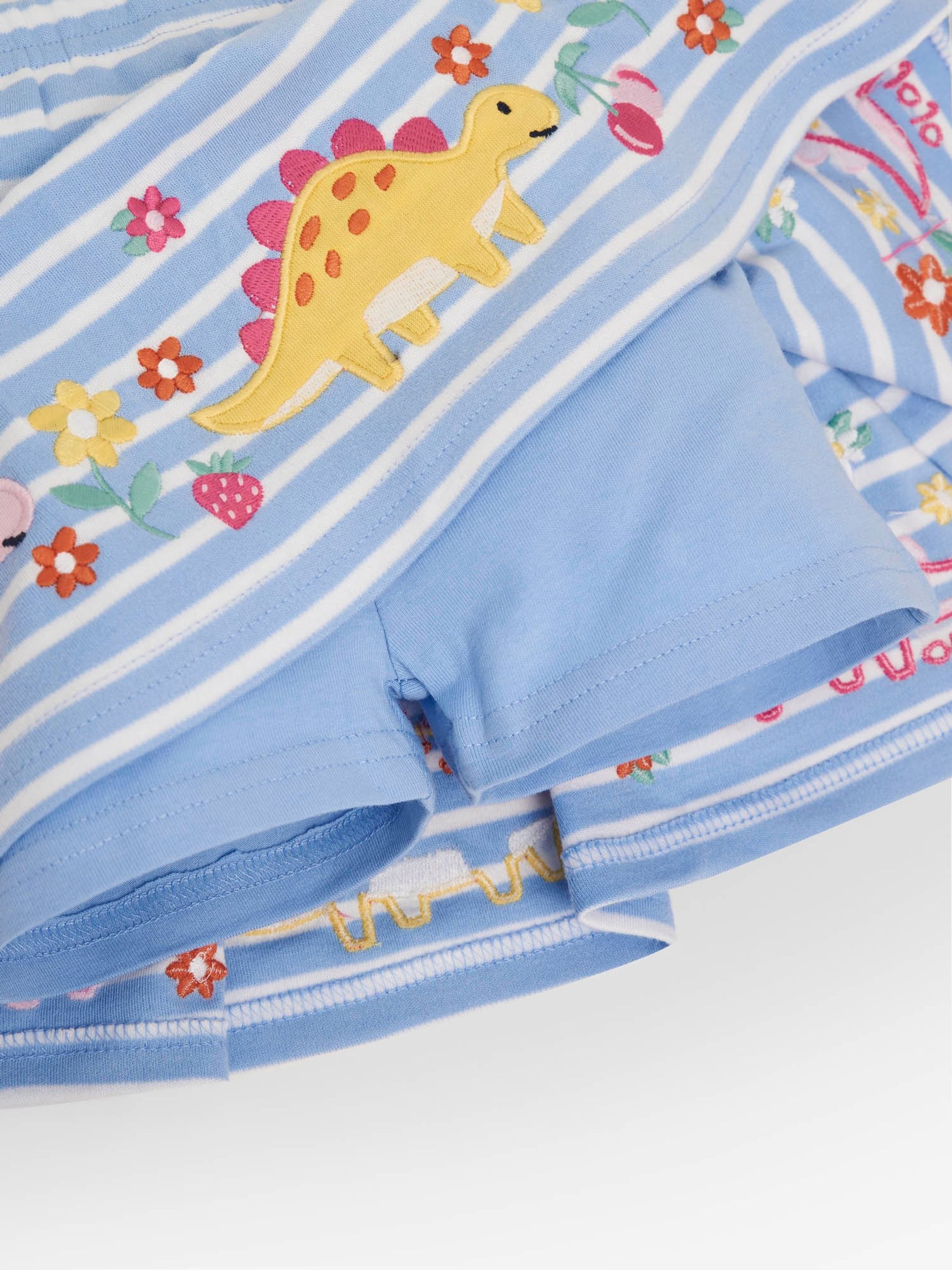 Blue Girls Stripe Dinosaur Appliqué Skort - Image 3 of 3
