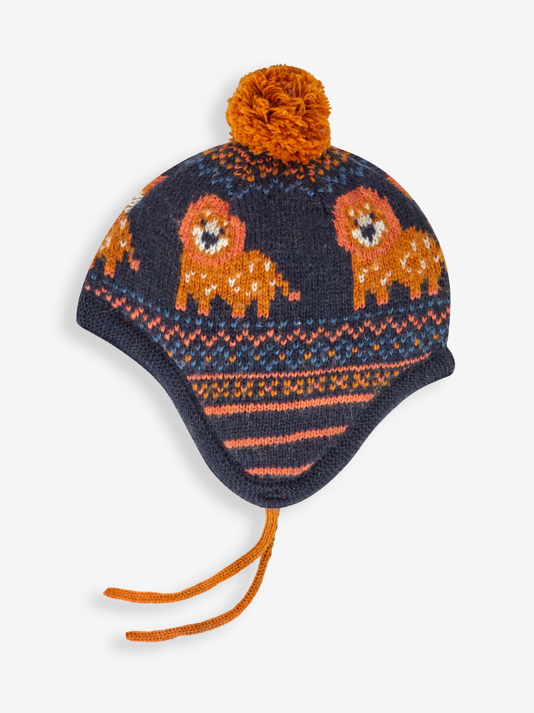 Navy Blue Lion Fair Isle Pattern Hat - Image 1 of 2