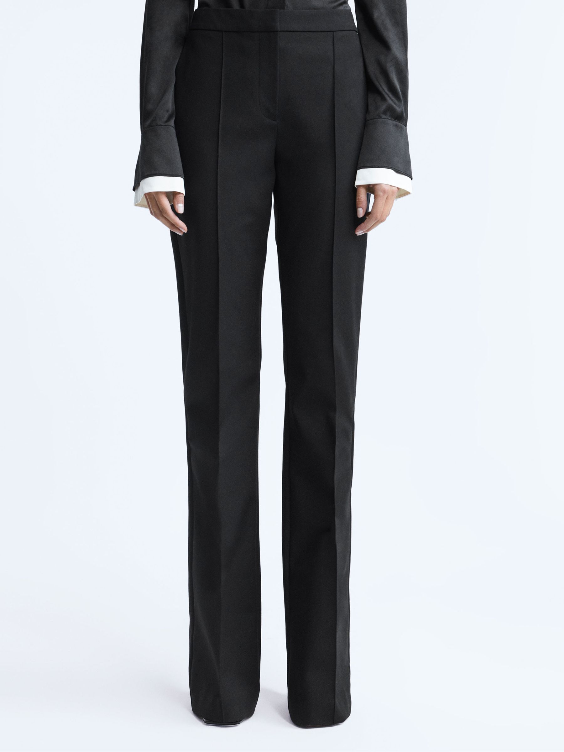 Skinny Fit Flared Trousers in Black - Image 1 of 4