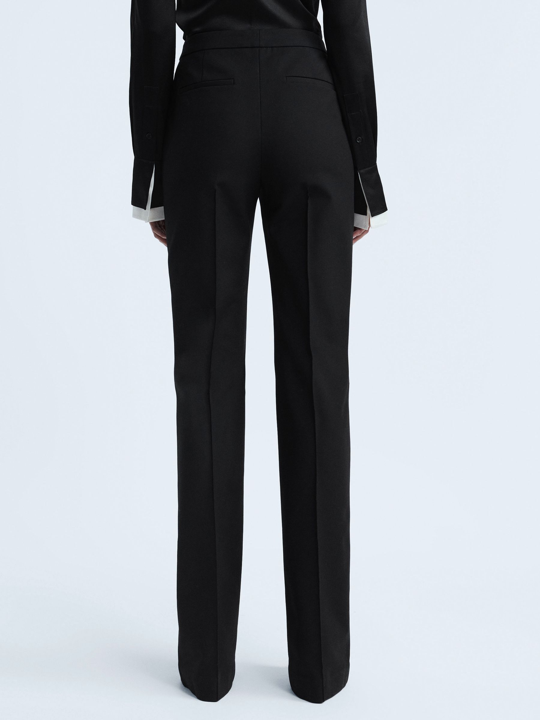 Skinny Fit Flared Trousers in Black - Image 4 of 4