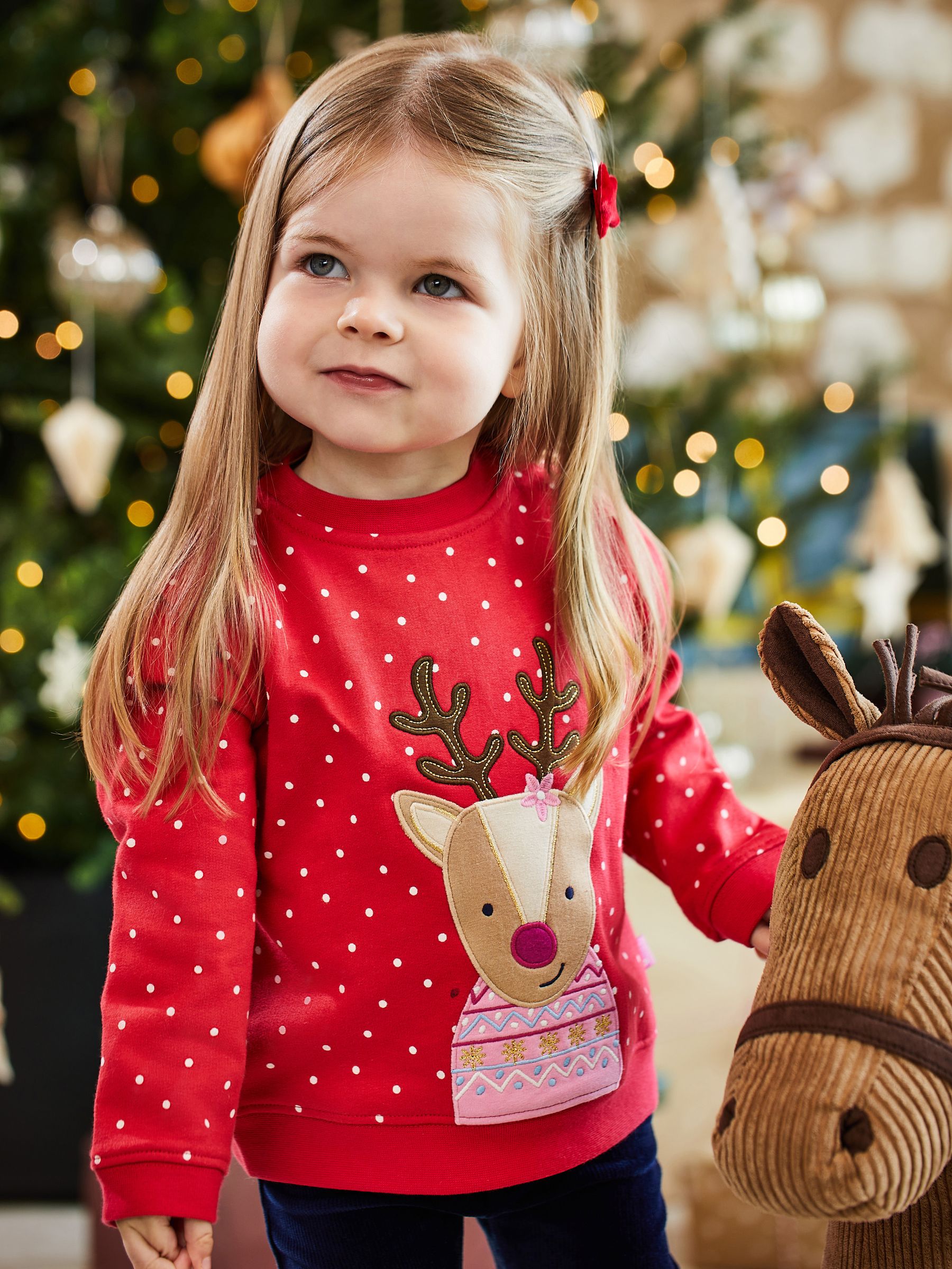 Red Reindeer Appliqué Sweatshirt - Image 2 of 5