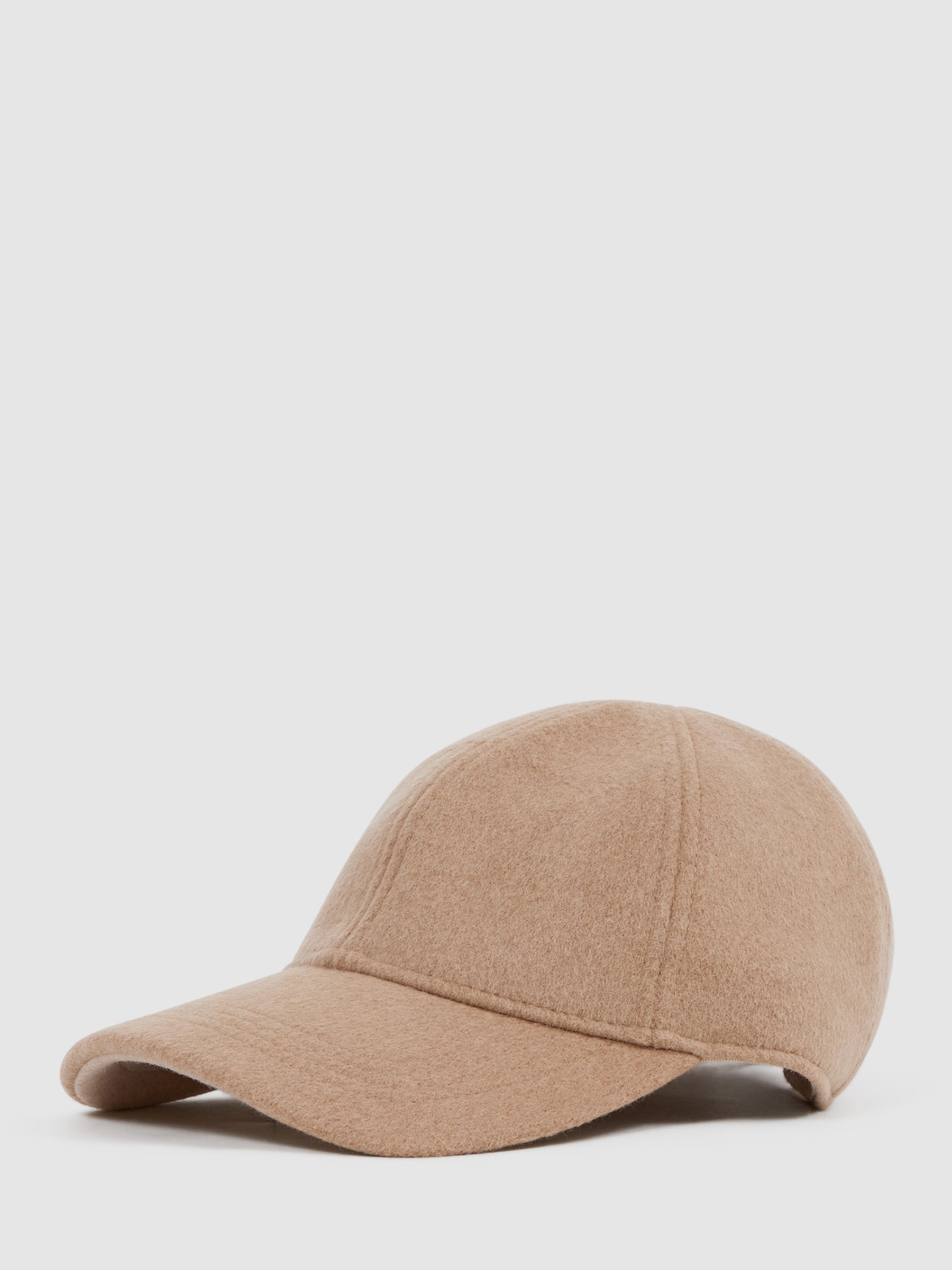 Wool Blend Baseball Cap in Camel/Stone - Image 1 of 4
