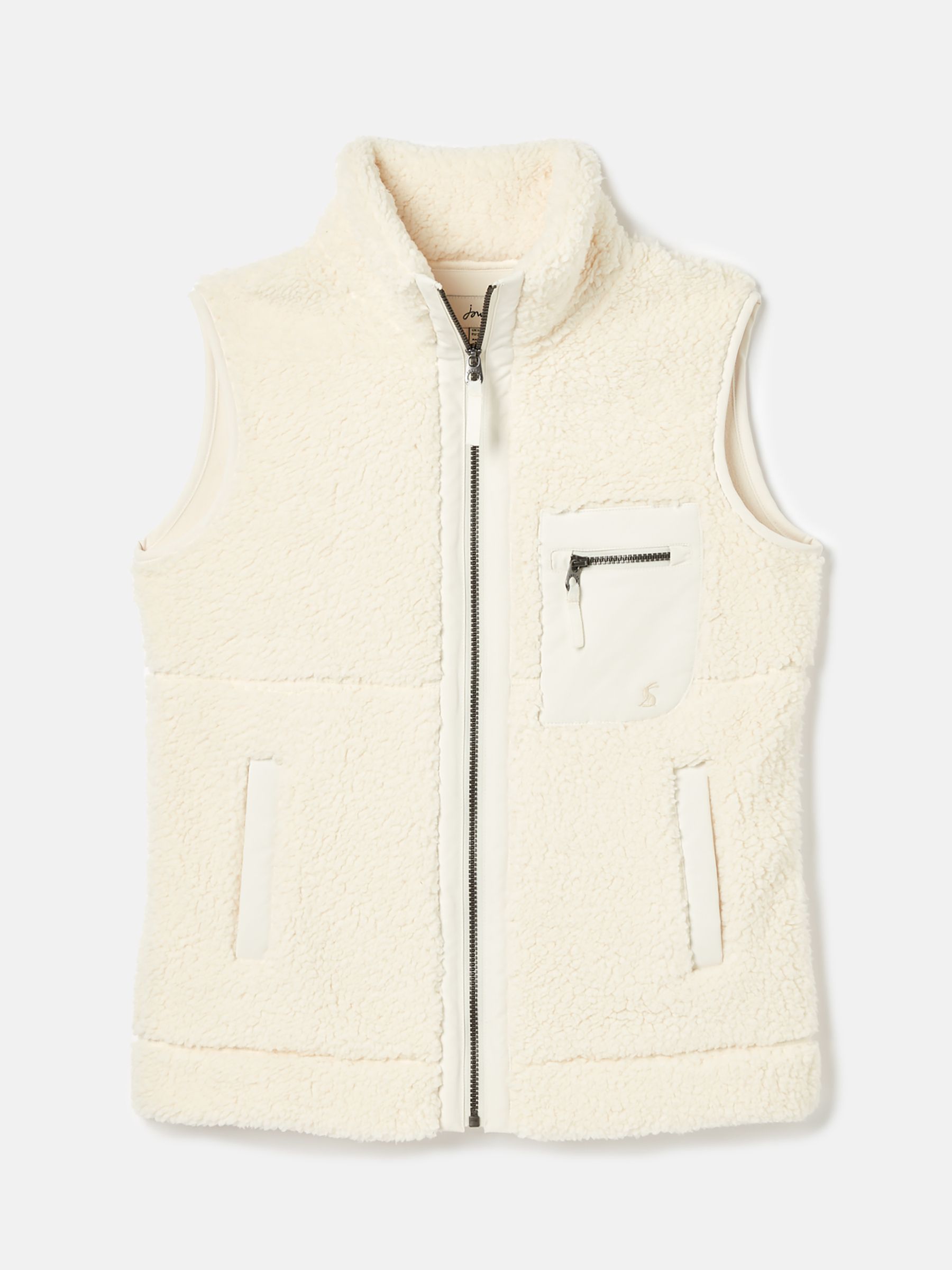 Mallory Cream Borg Fleece Gilet | Joules