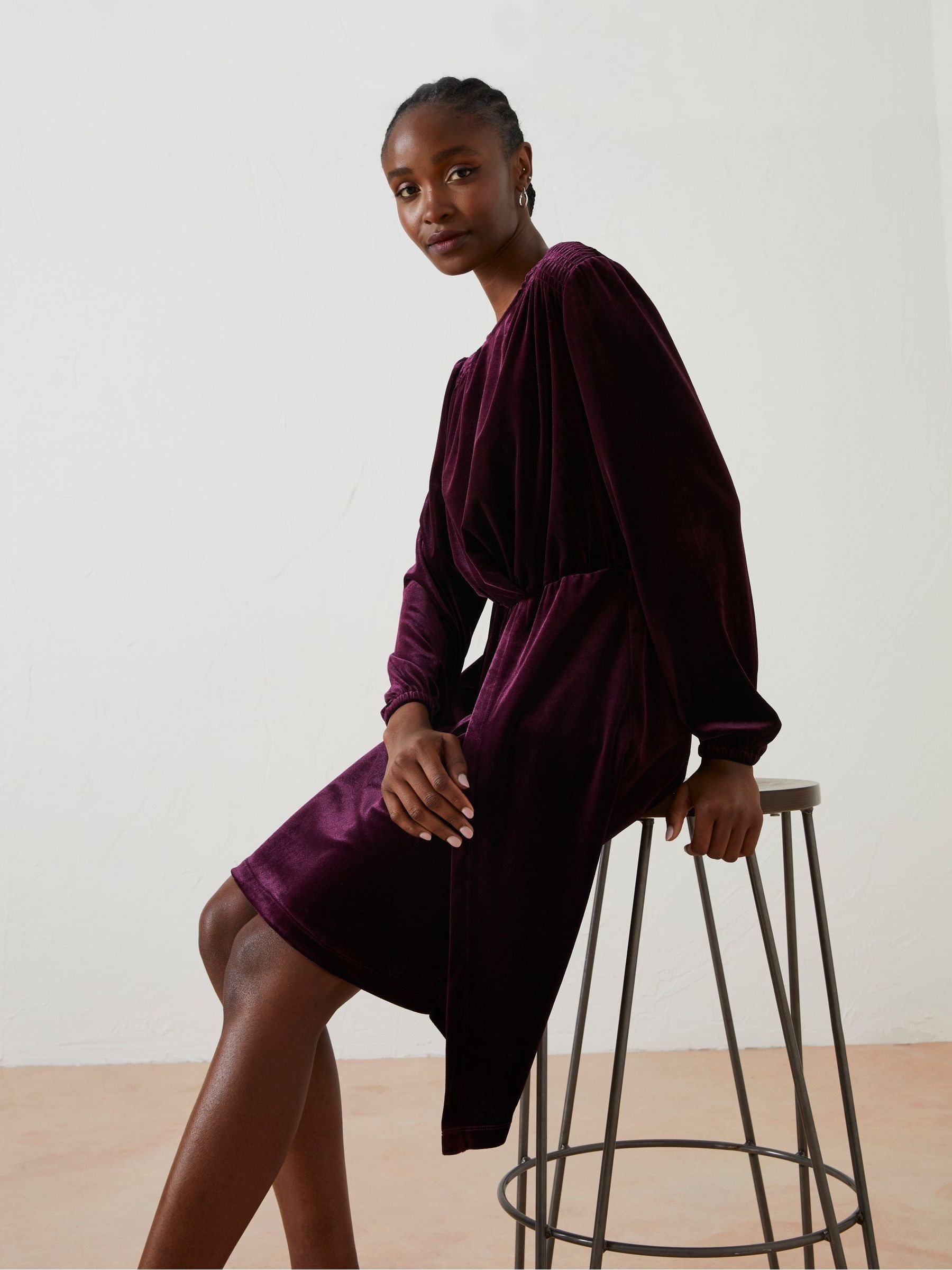 Purple Annie Velvet Dress - Image 4 of 6