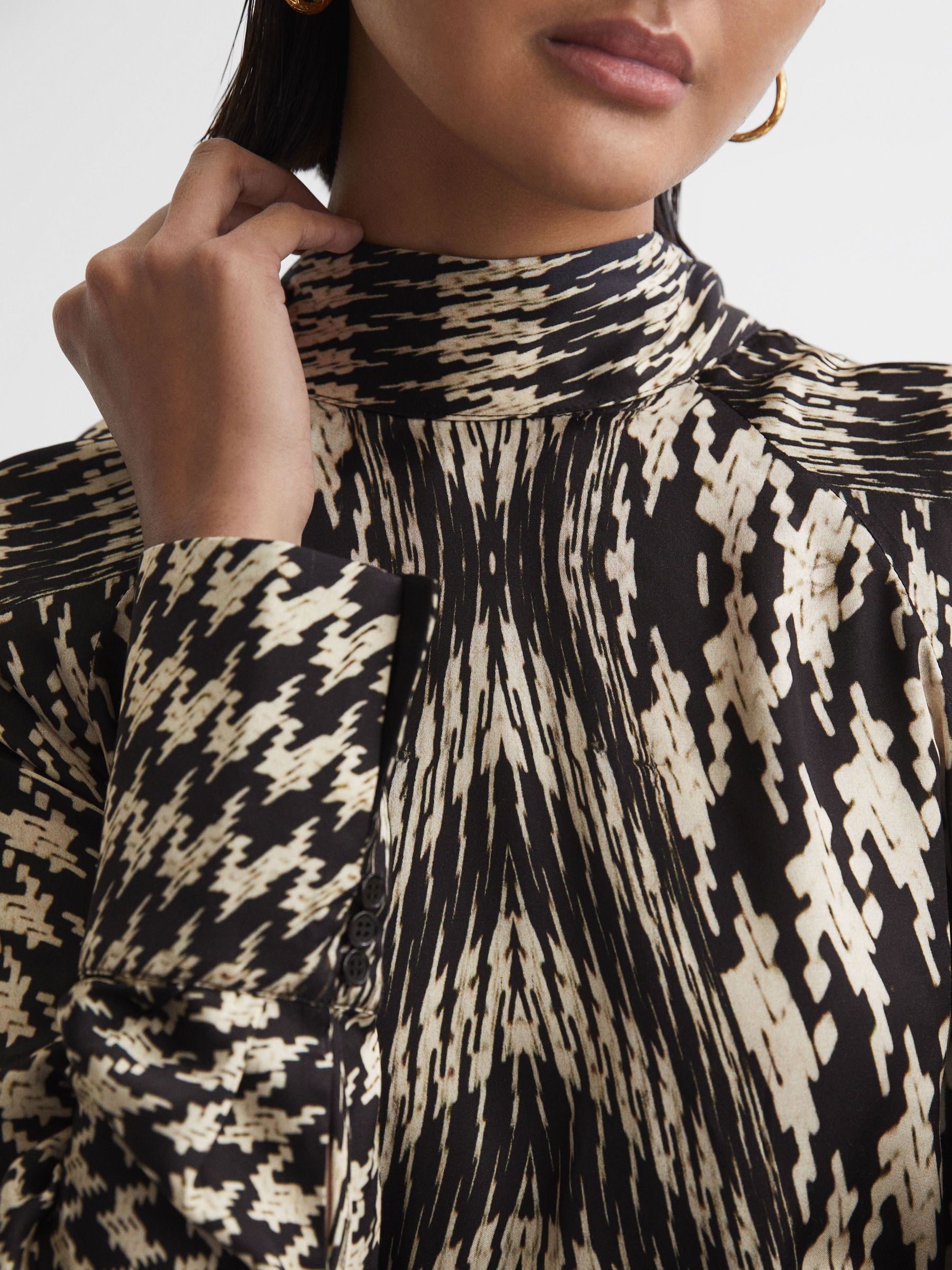Dogtooth Mini Dress in Black/White - Image 4 of 5