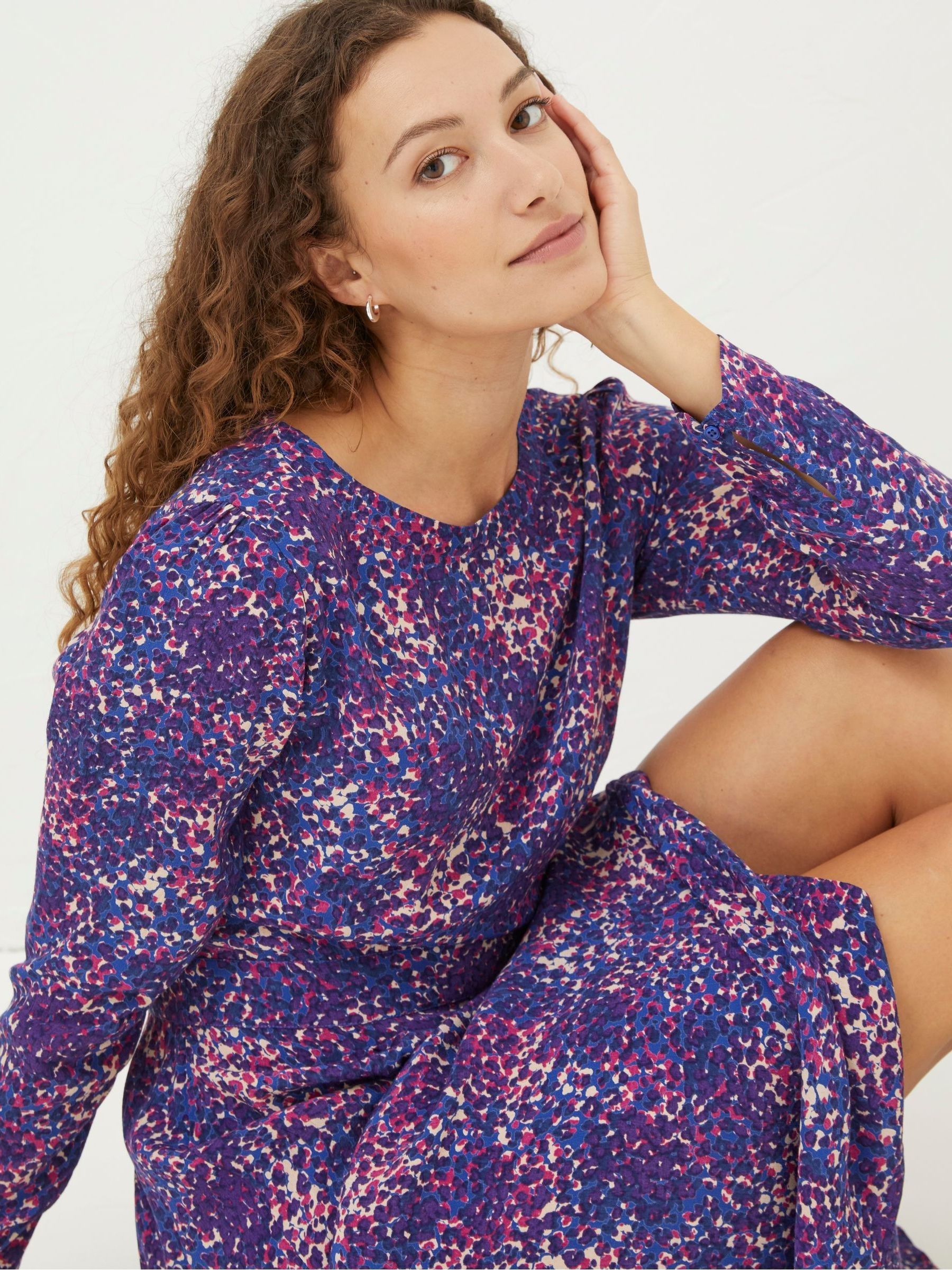 Blue Haldon Layered Spot Midi Dress - Image 3 of 5