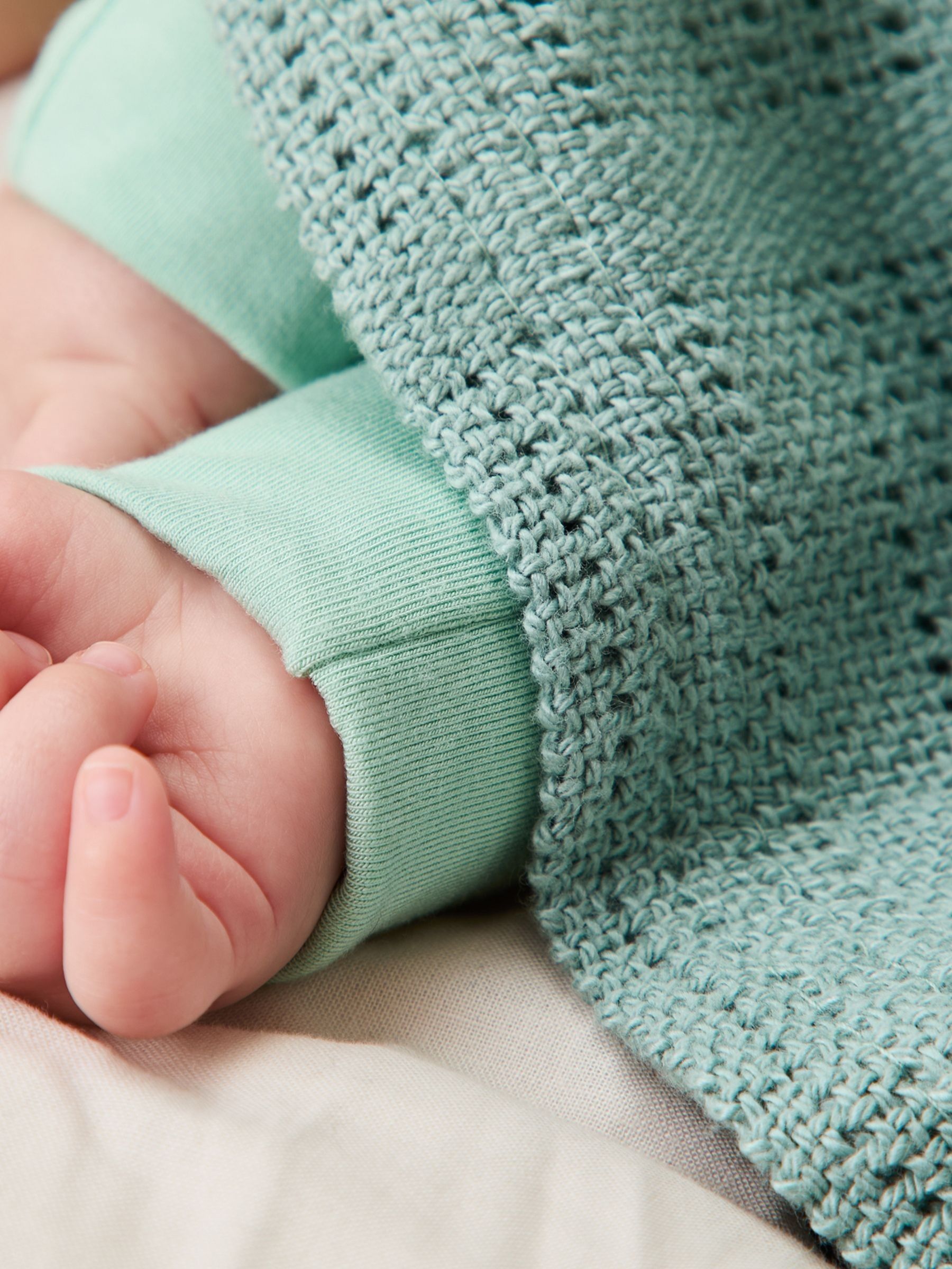 MORI Mint Green Blend Cellular Baby Blanket - Image 2 of 9