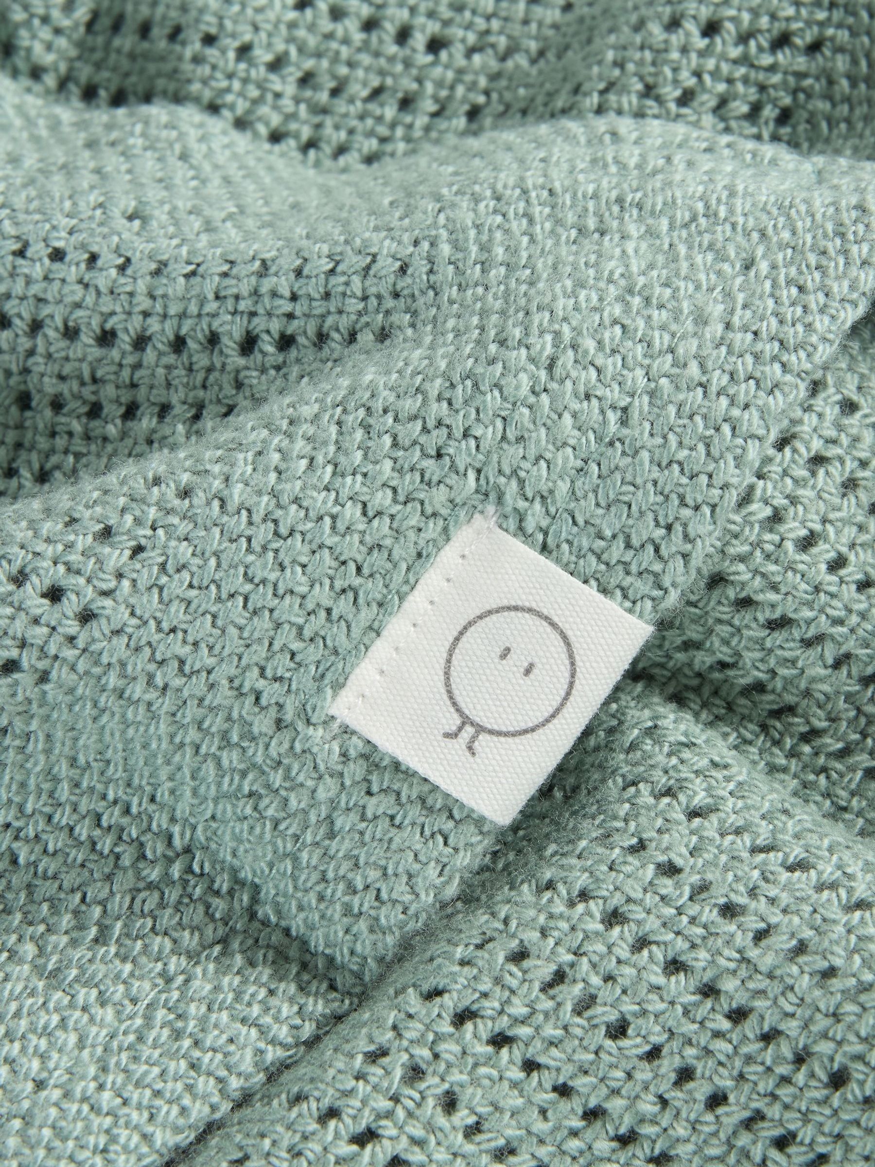 MORI Mint Green Blend Cellular Baby Blanket - Image 4 of 9