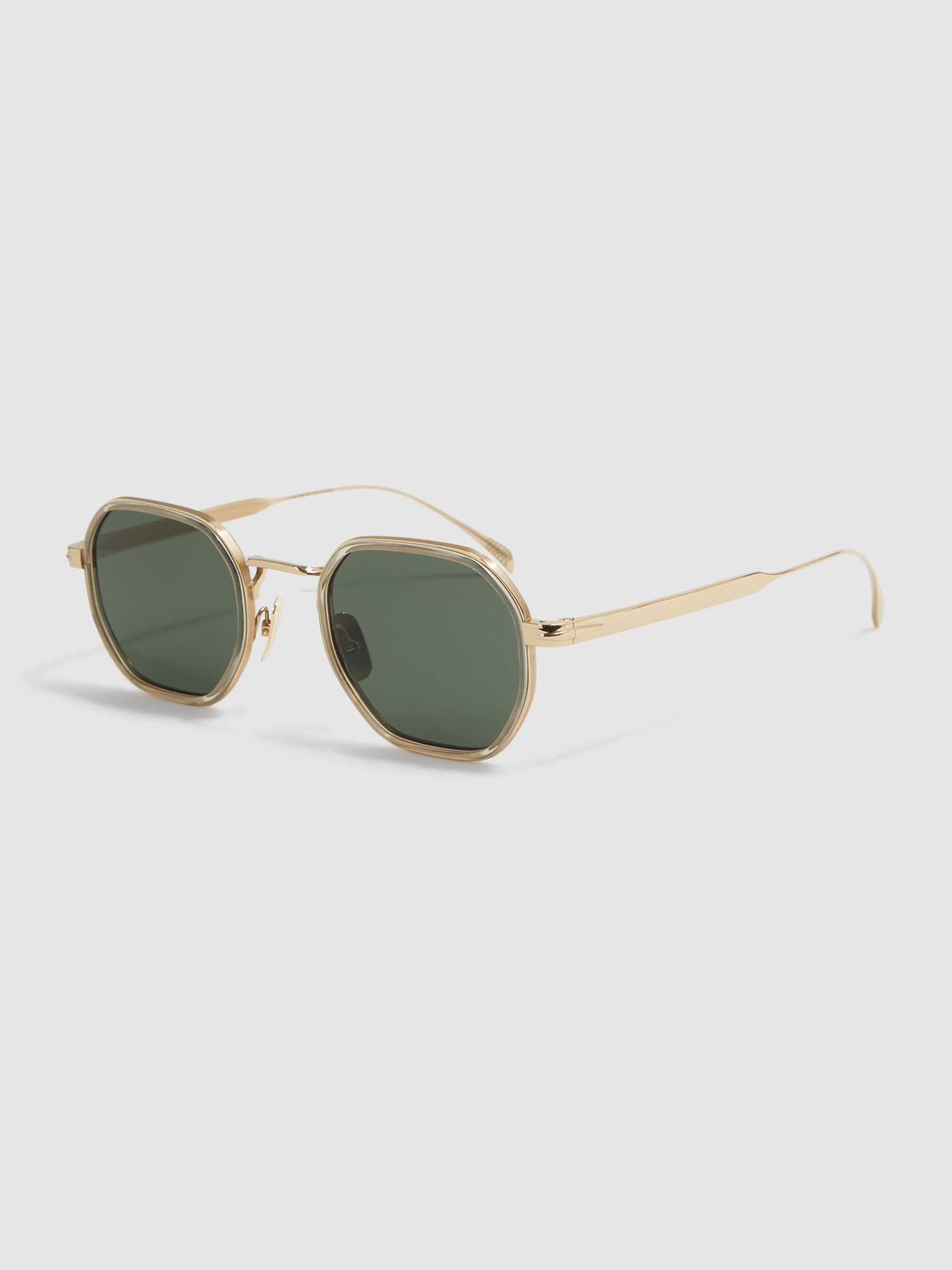Eyewear by David Beckham Hexagonal Sunglasses in Gold - Image 4 of 5