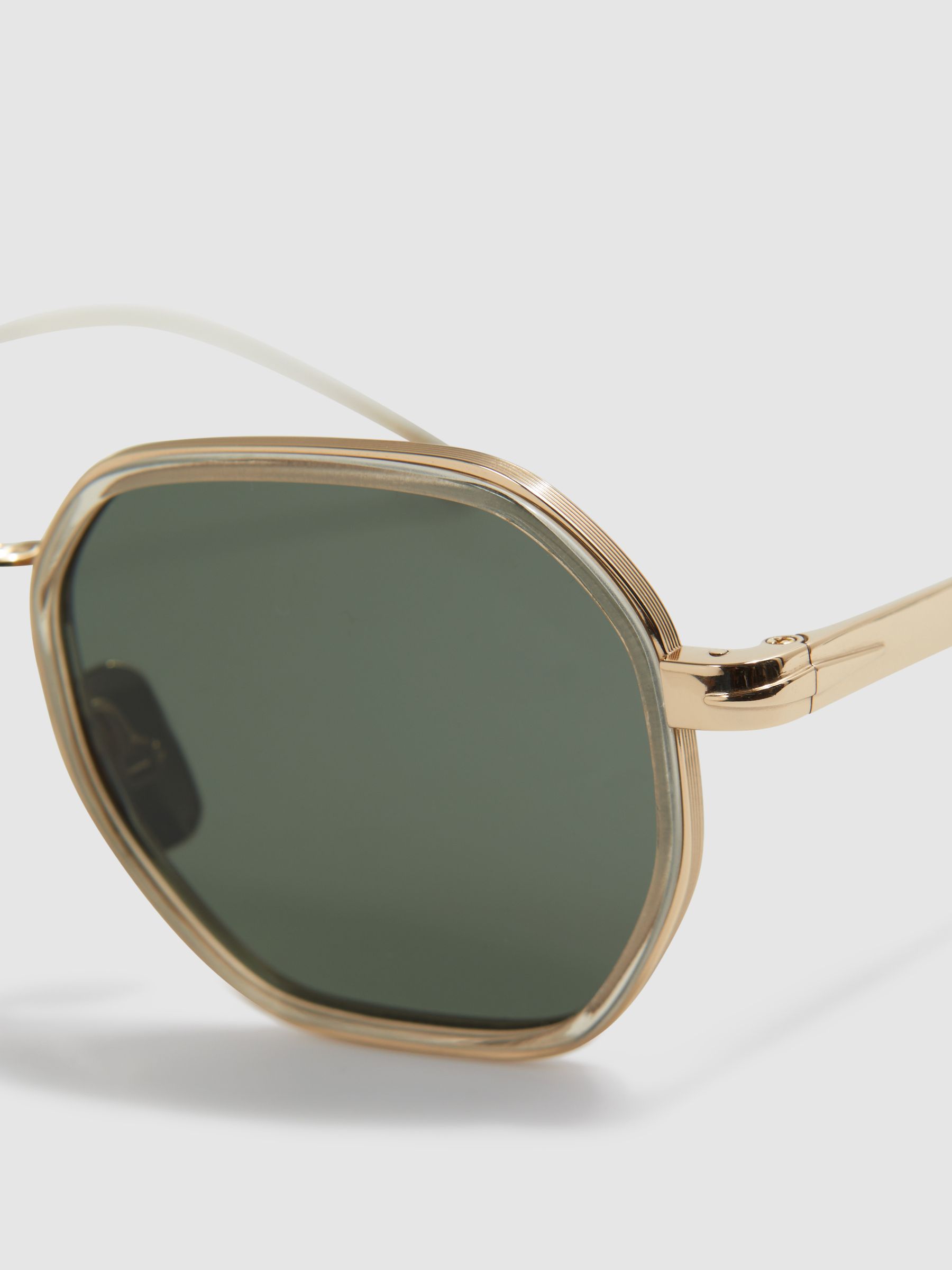 Eyewear by David Beckham Hexagonal Sunglasses in Gold - Image 5 of 5