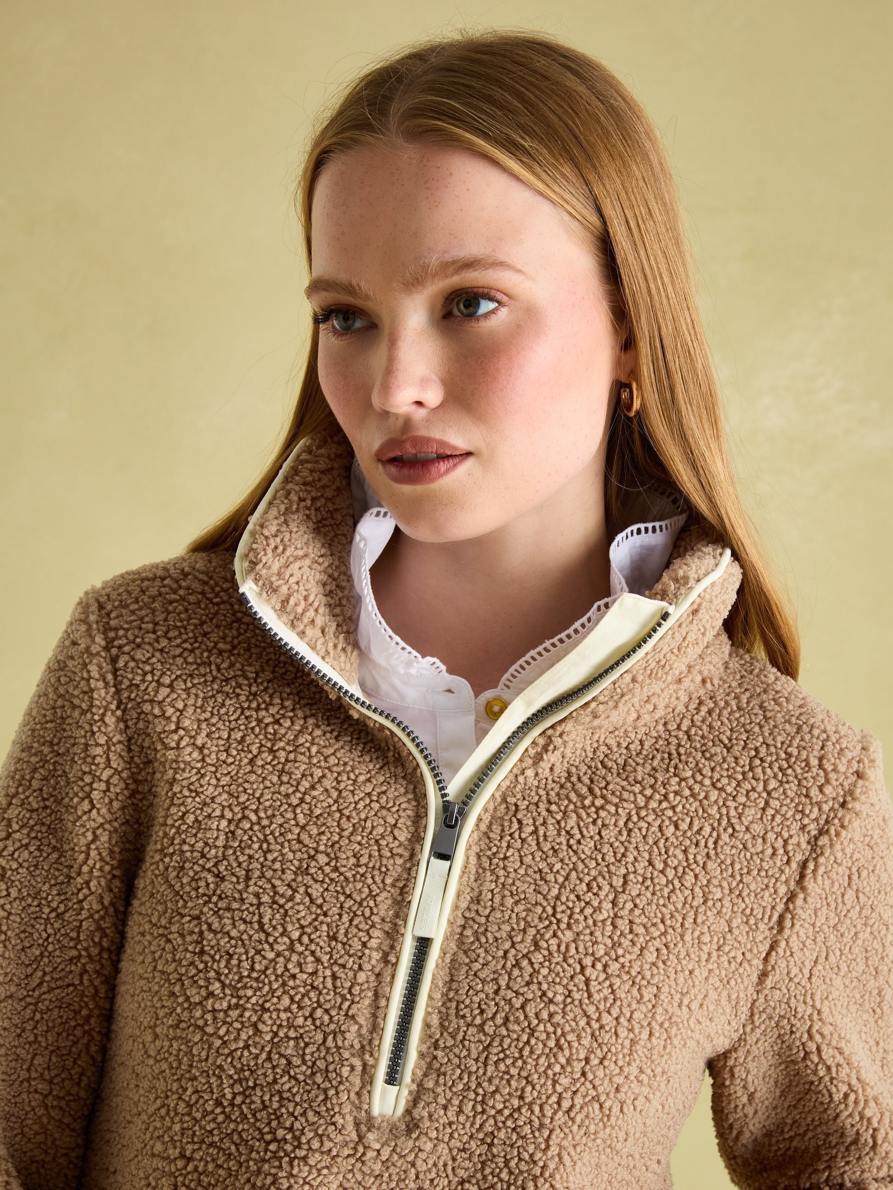 Aldeburgh Tan Brown Quarter Zip Fleece - Image 4 of 7