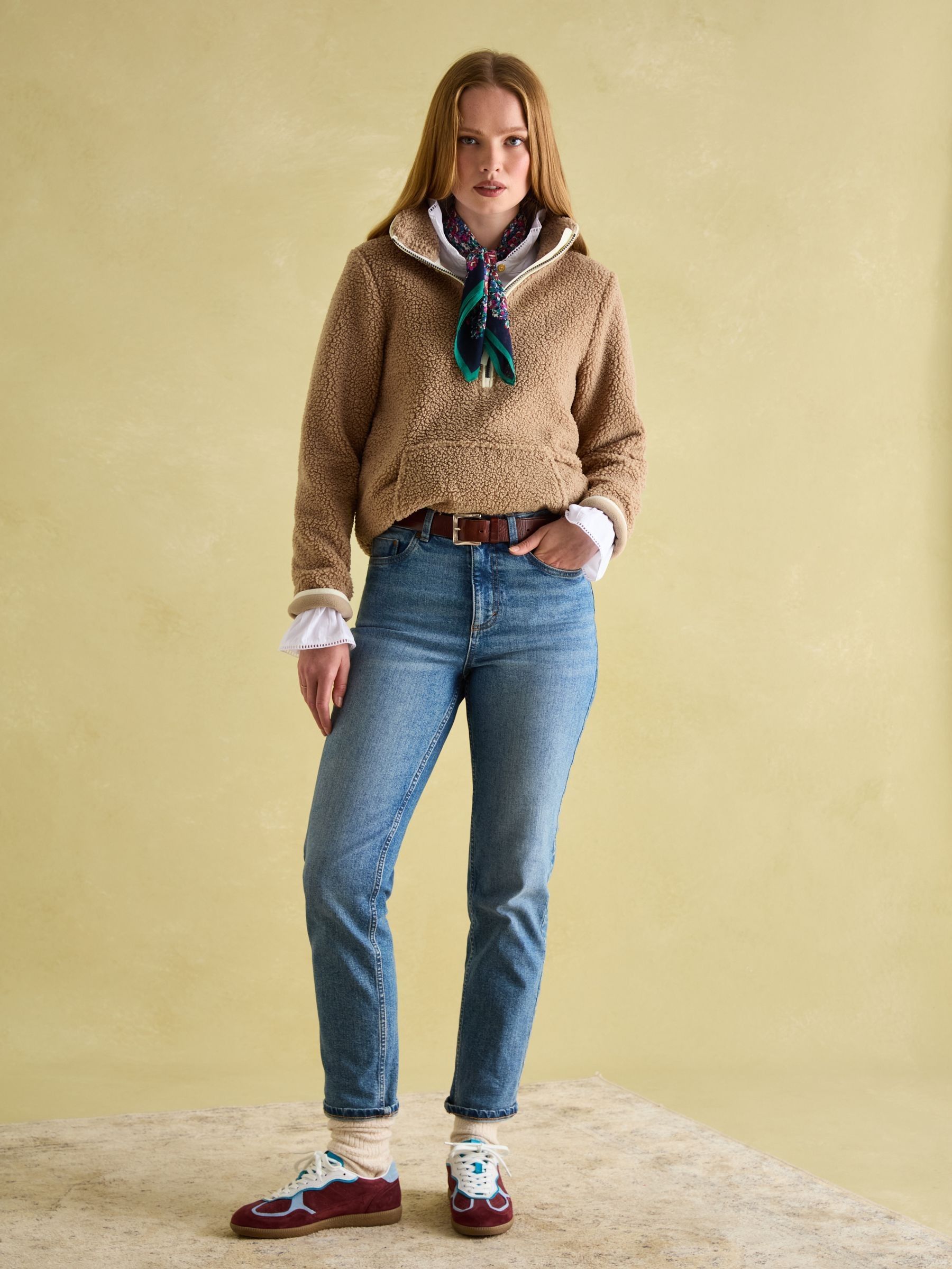 Aldeburgh Tan Brown Quarter Zip Fleece - Image 6 of 7
