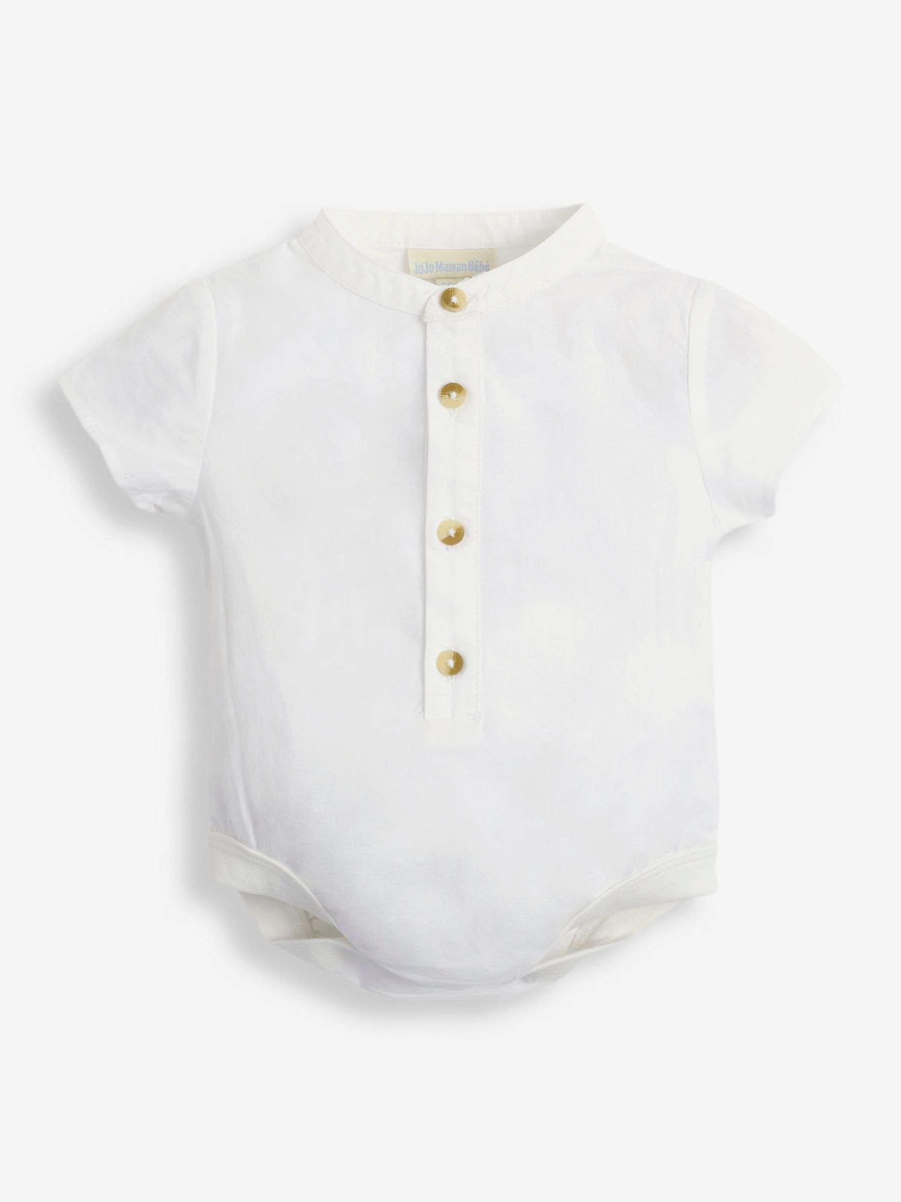 Stone 2-Piece Baby Grandad Shirt & Shorts Set | JoJo Maman Bébé USA