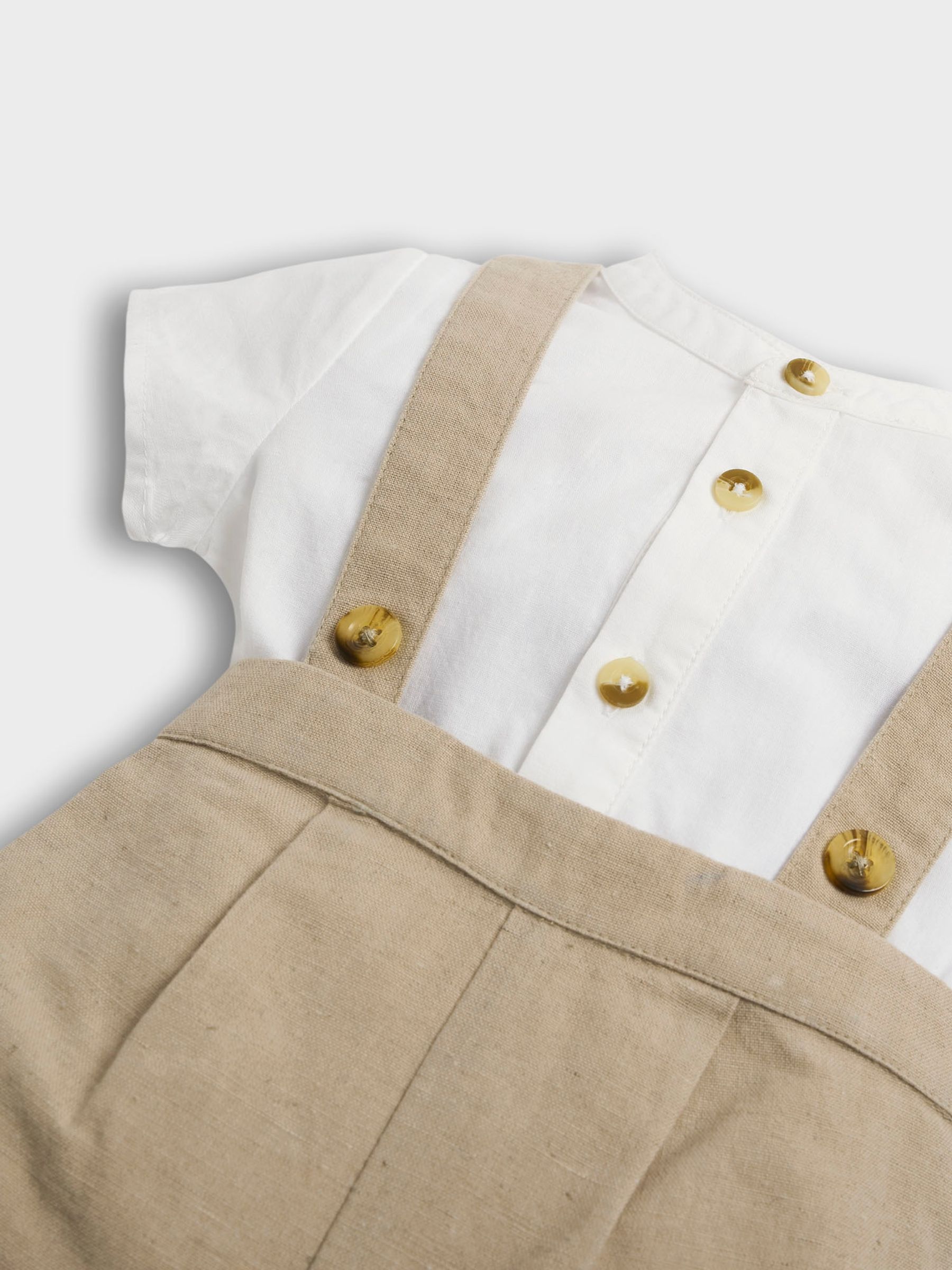 Stone 2-Piece Baby Grandad Shirt & Shorts Set - Image 6 of 6