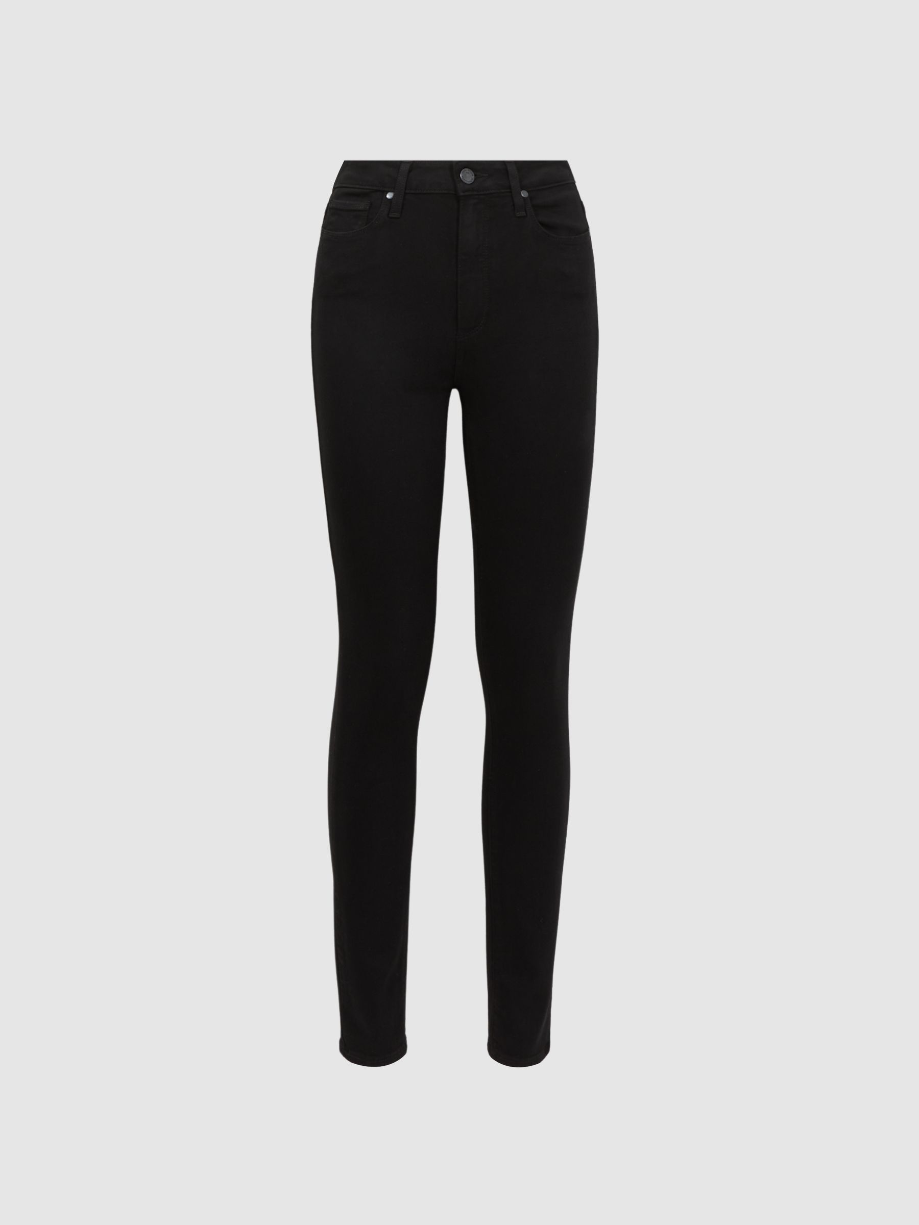 Paige Skinny High Rise Jeans in Black Shadow - Image 2 of 4