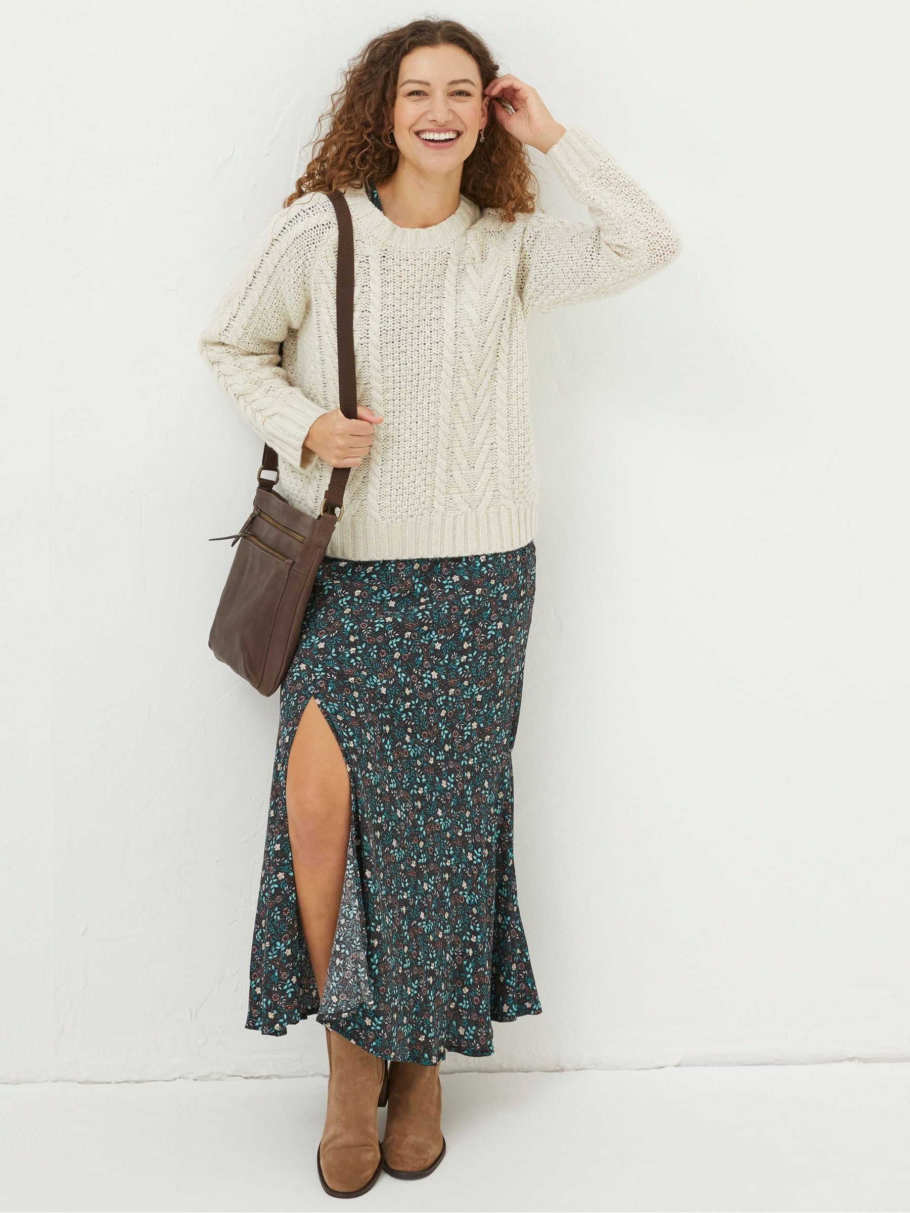Natural Candice Cable Crew Jumper - Image 3 of 5