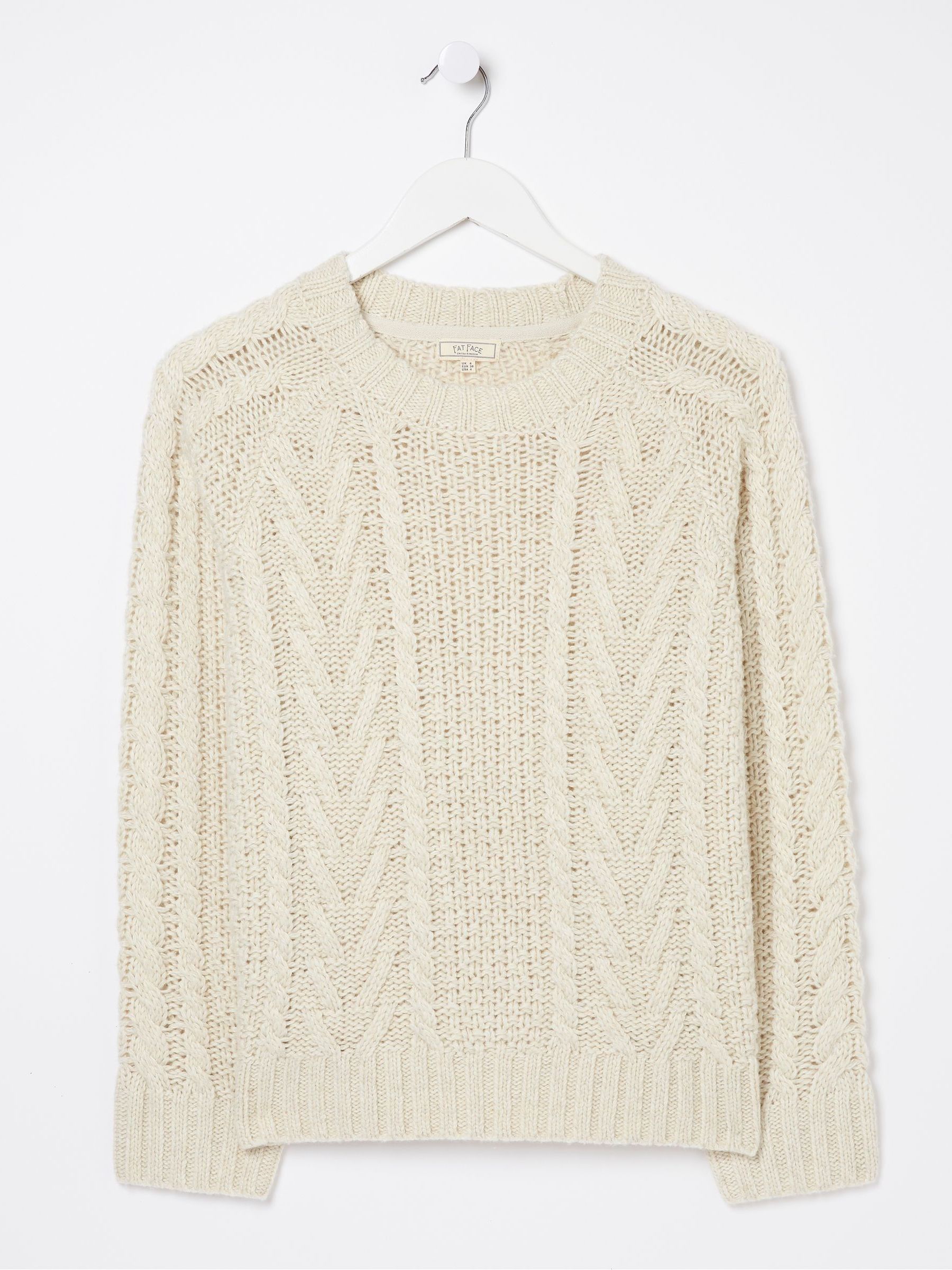 Natural Candice Cable Crew Jumper - Image 5 of 5