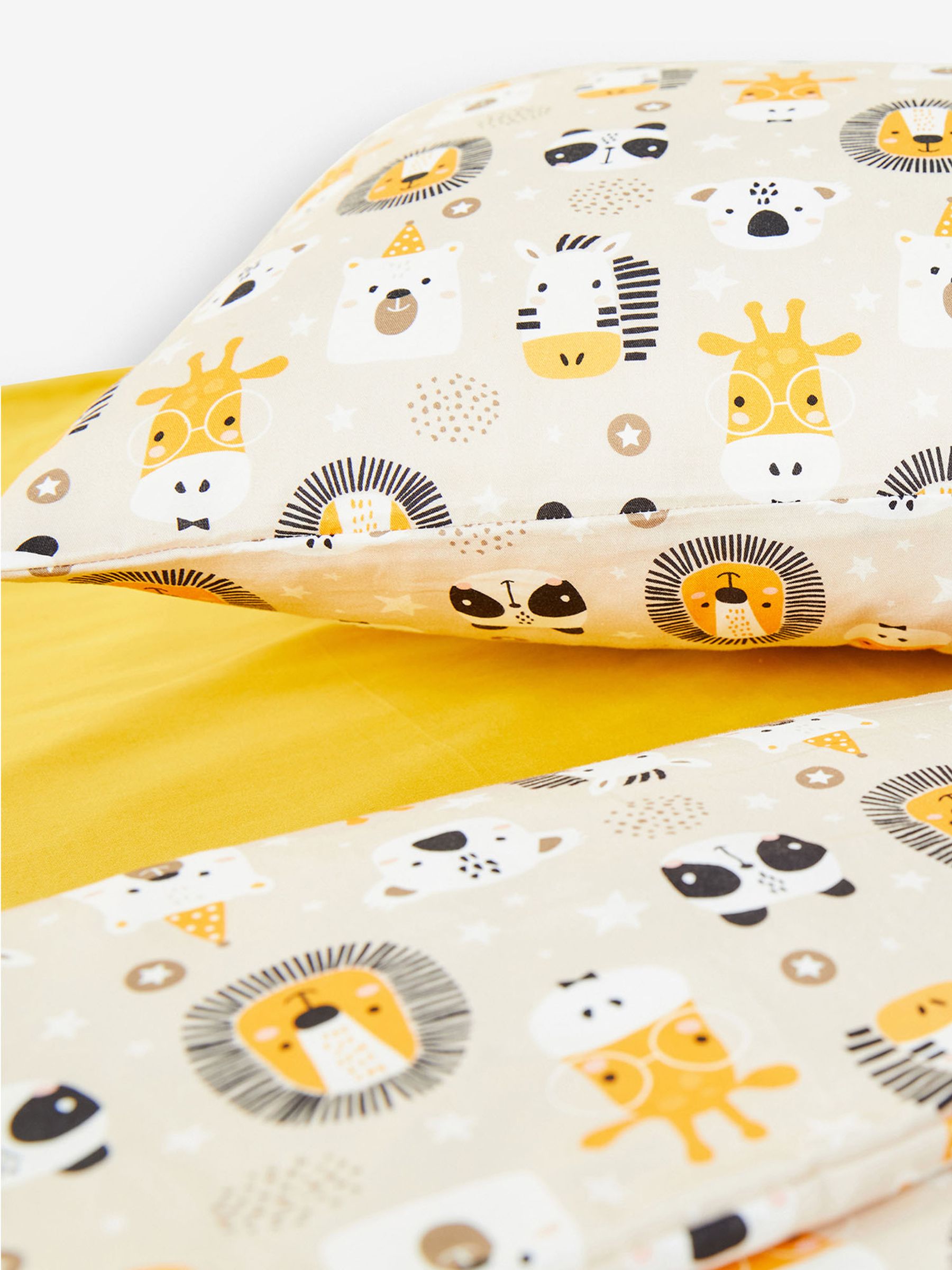 Yellow Kabode Wildlife Cot Bed Duvet Cover & Pillowcase - Image 3 of 6
