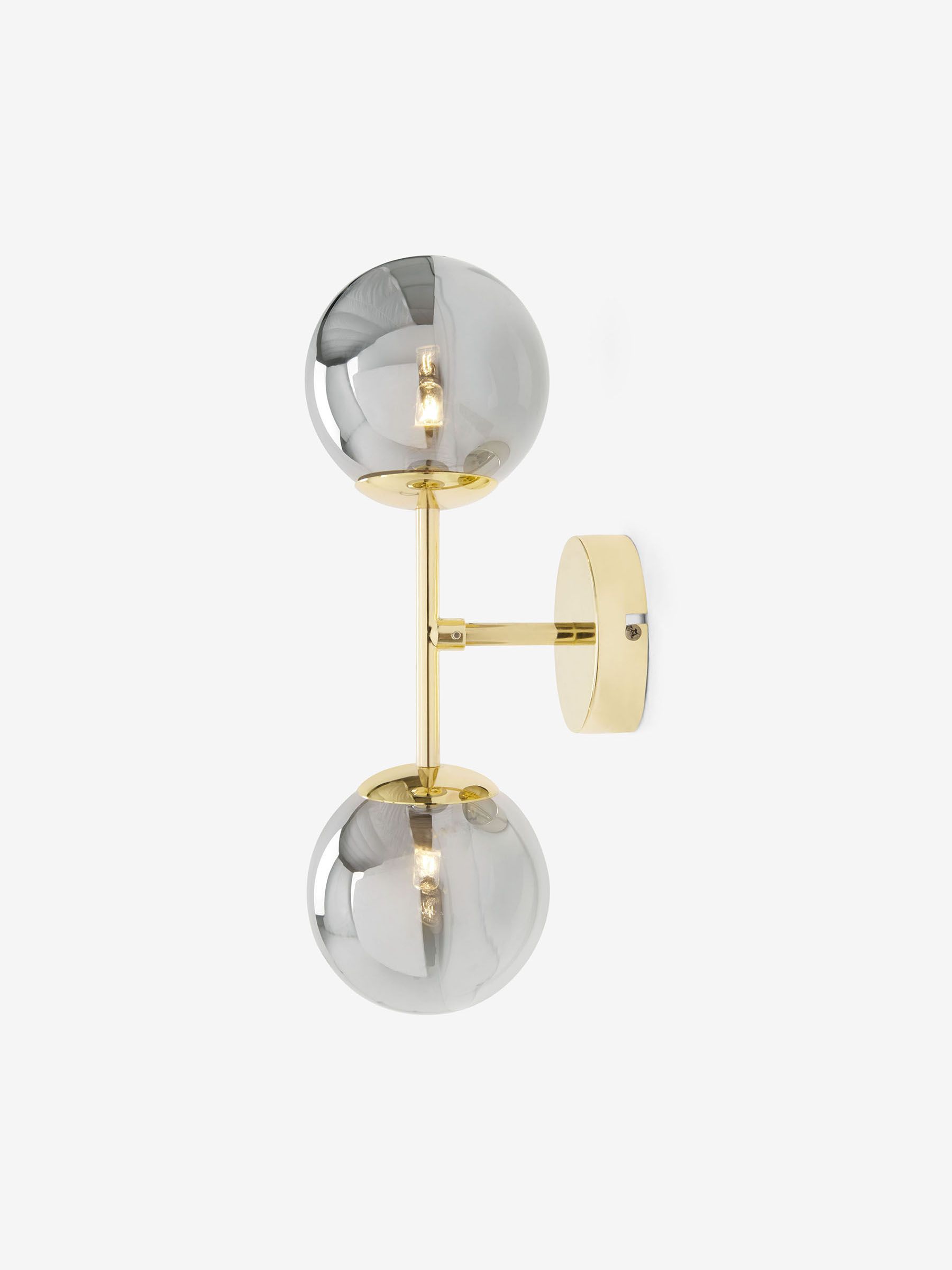 Globe Wall Light in Gold/Smoke Grey - Image 5 of 6