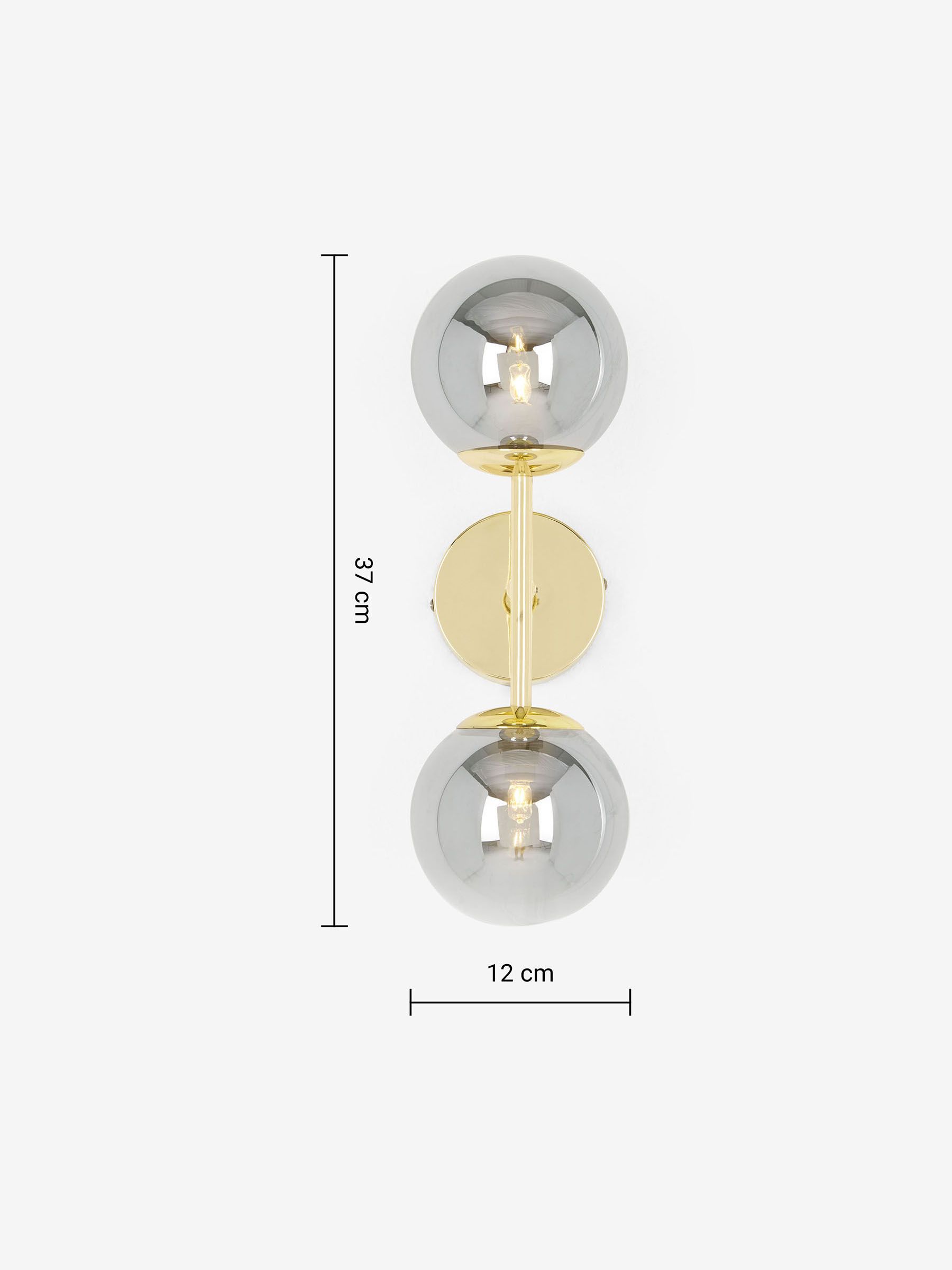 Globe Wall Light in Gold/Smoke Grey - Image 6 of 6