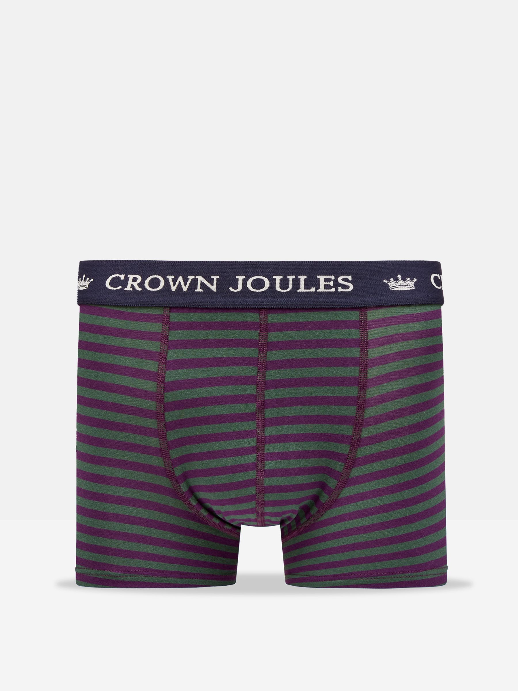 Crown Joules Purple Stripe Cotton Boxer Briefs (2 Pack) - Image 2 of 4