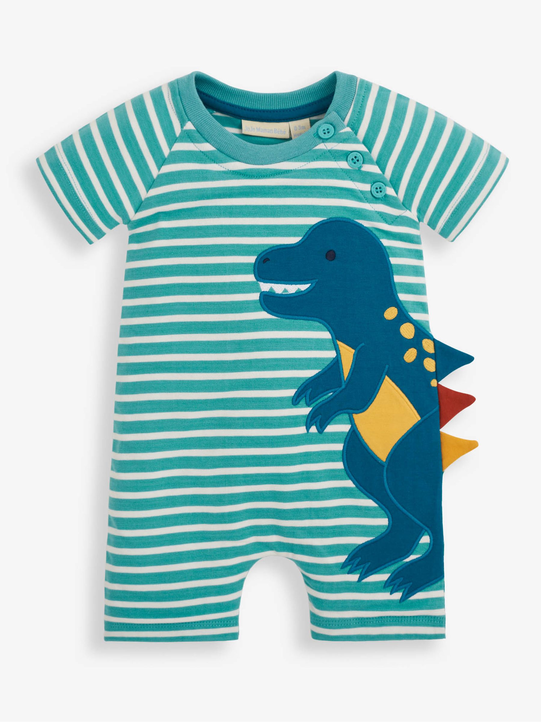 Blue Dinosaur Appliqué Baby Romper - Image 1 of 2