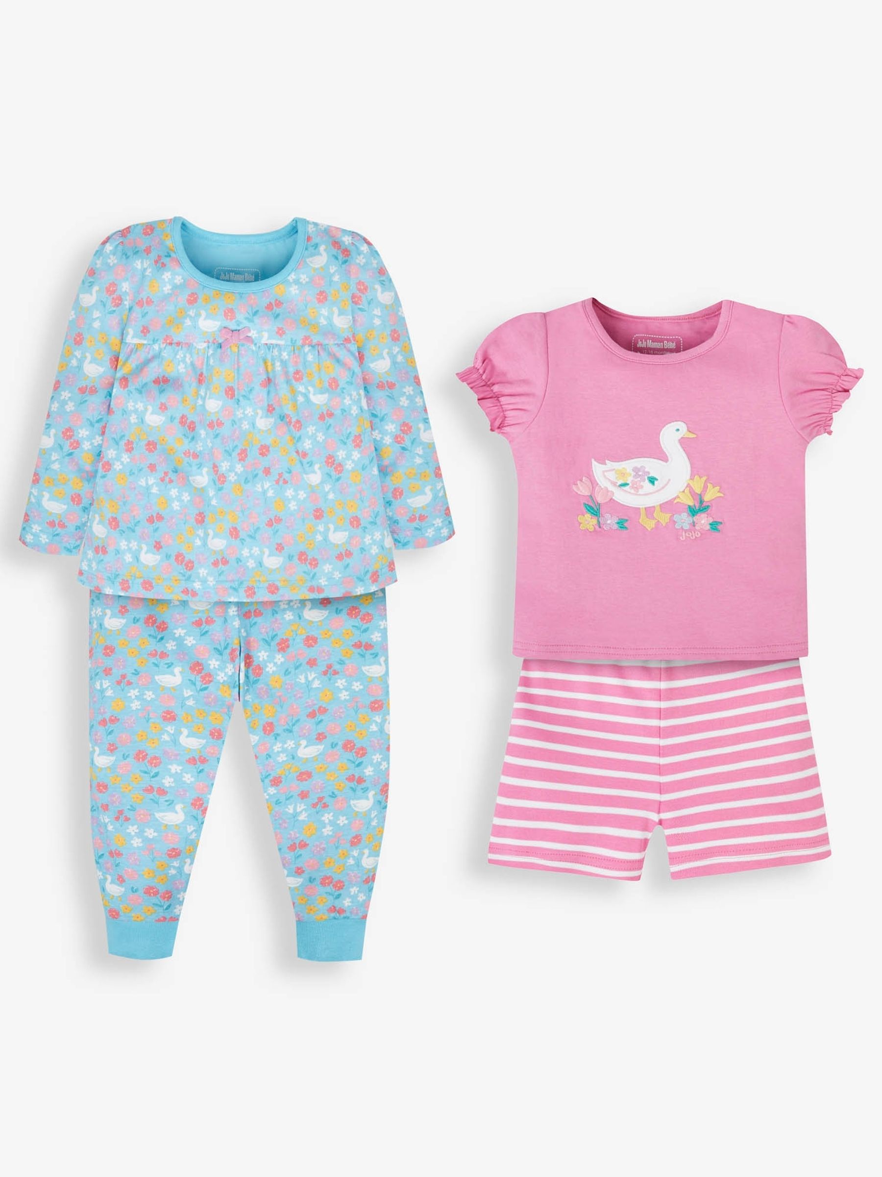 Duck Egg Girls' 2-Pack Duck Jersey Pyjamas - Image 1 of 12