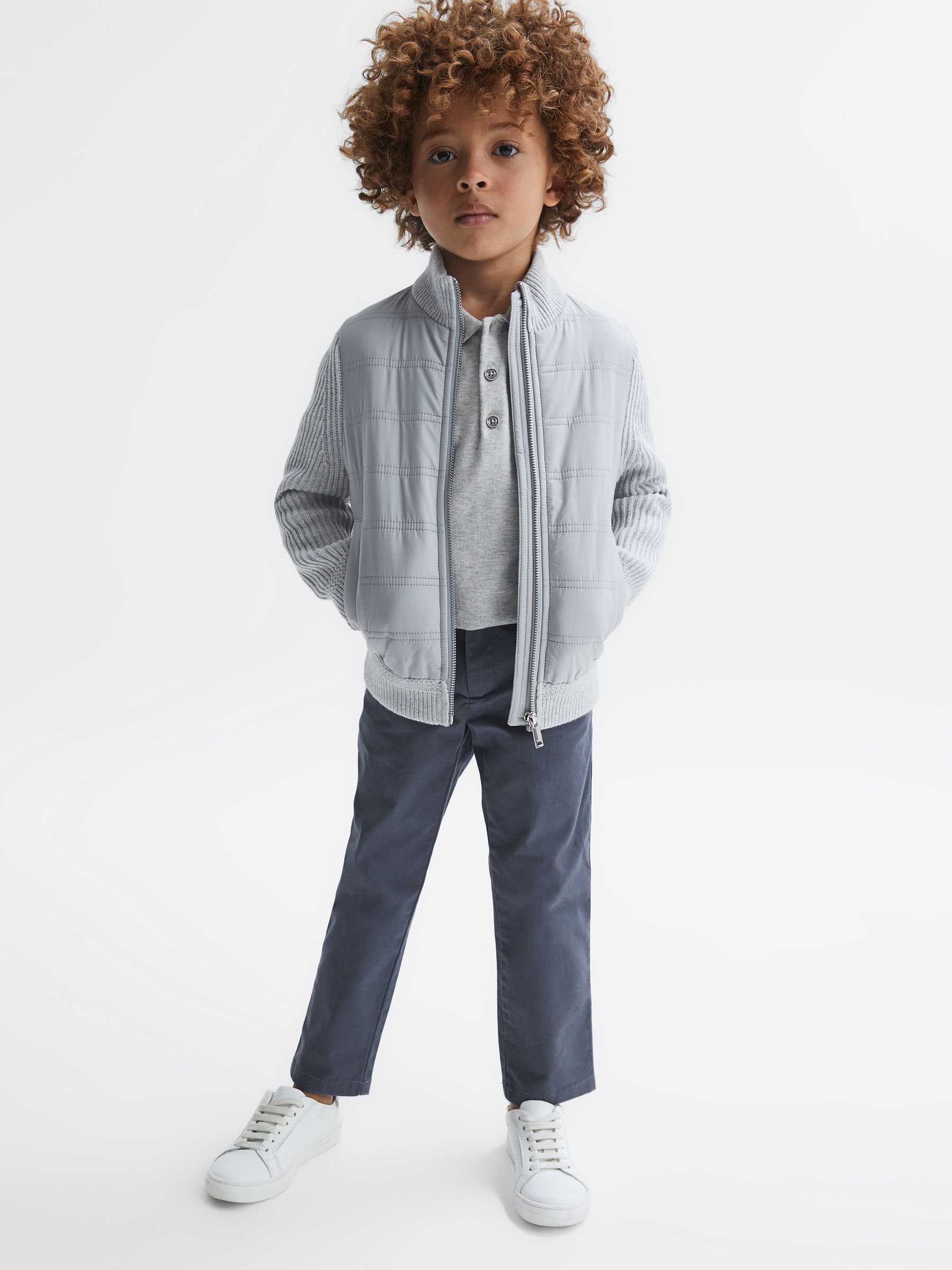 3-9 yrs Slim Fit Casual Chinos in Bright Airforce - Image 1 of 6 3-9 yrs Slim Fit Casual Chinos in Bright Airforce - Image 1 of 6