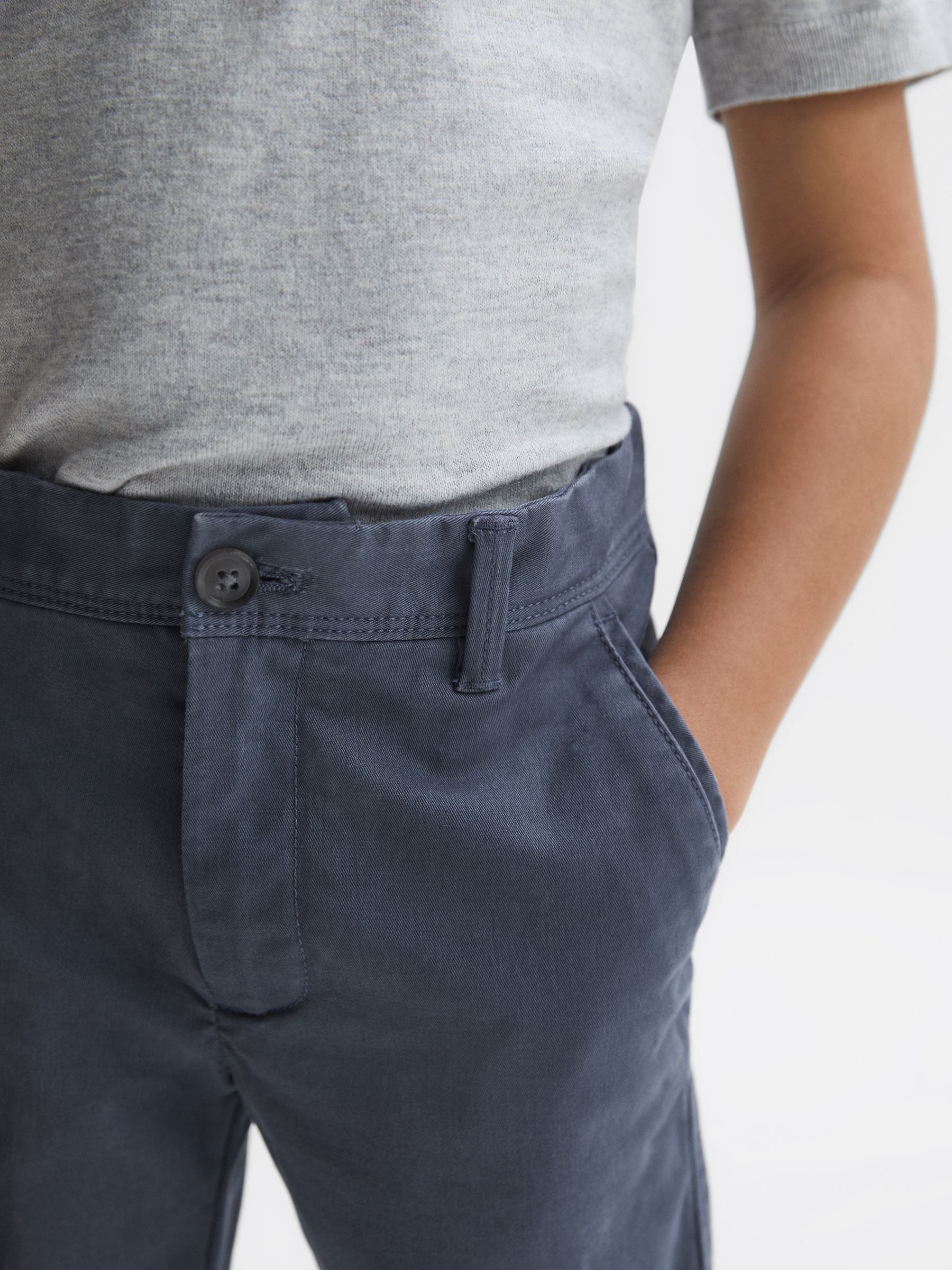 3-9 yrs Slim Fit Casual Chinos in Bright Airforce - Image 4 of 6