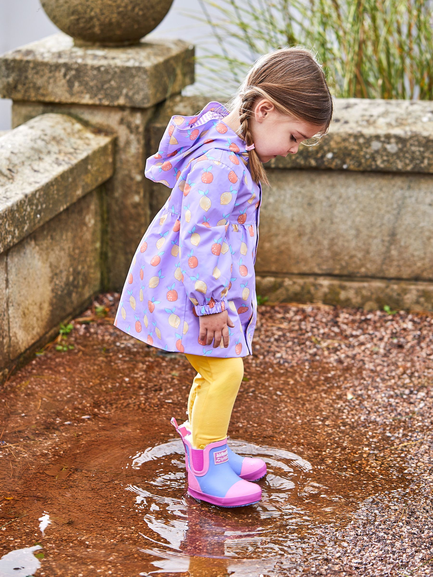 Lilac Purple Cosy Lined Colour Block Wellies | JoJo Maman Bébé USA