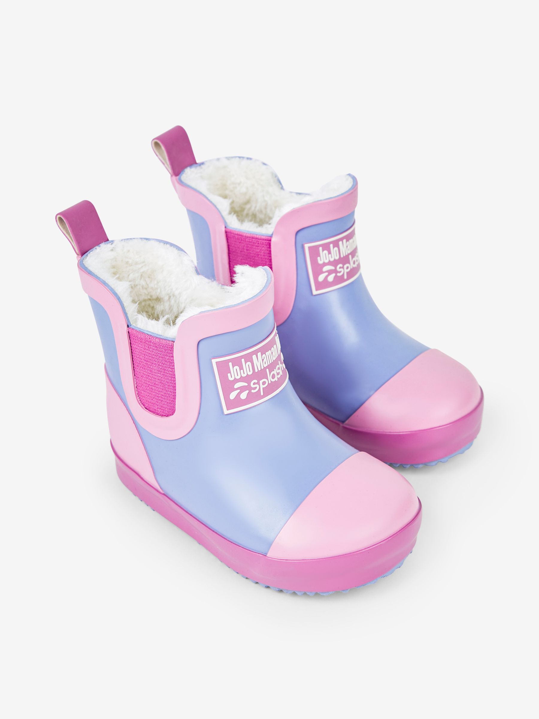 Lilac Purple Cosy Lined Colour Block Wellies - Image 3 of 7