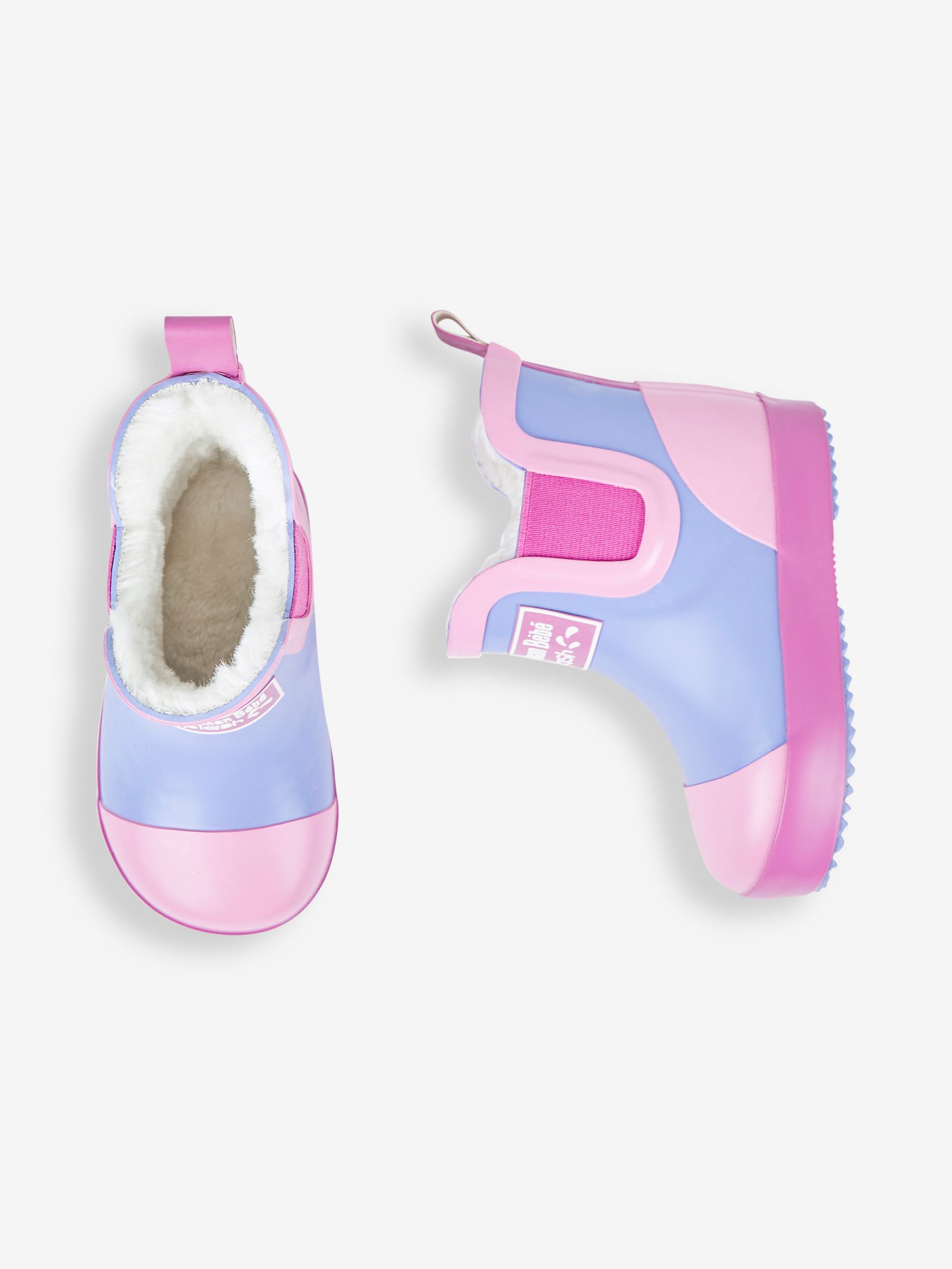 Lilac Purple Cosy Lined Colour Block Wellies - Image 5 of 7