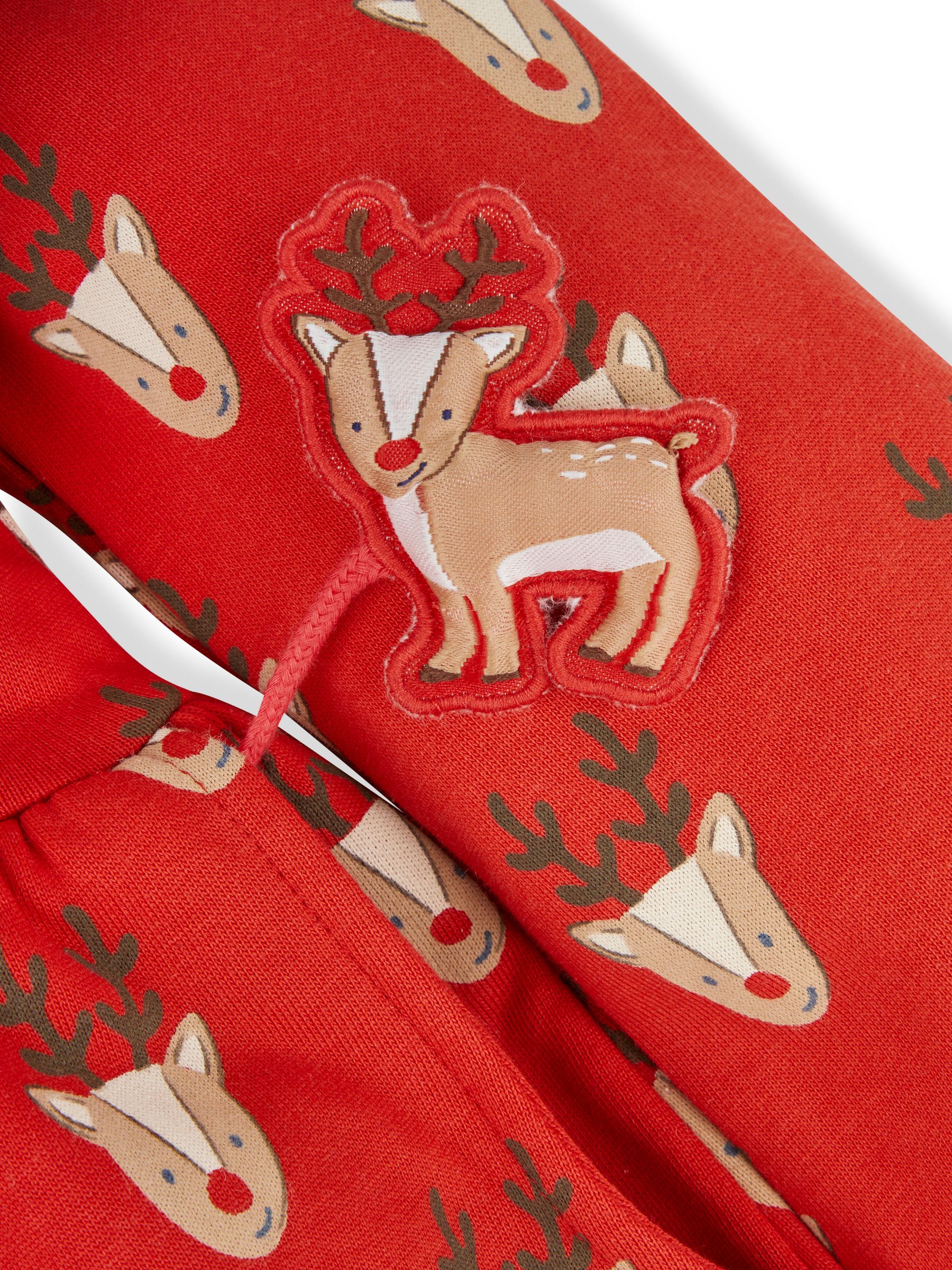Red Girls' Reindeer With Pet In Pocket Sweat Dress - Image 6 of 6