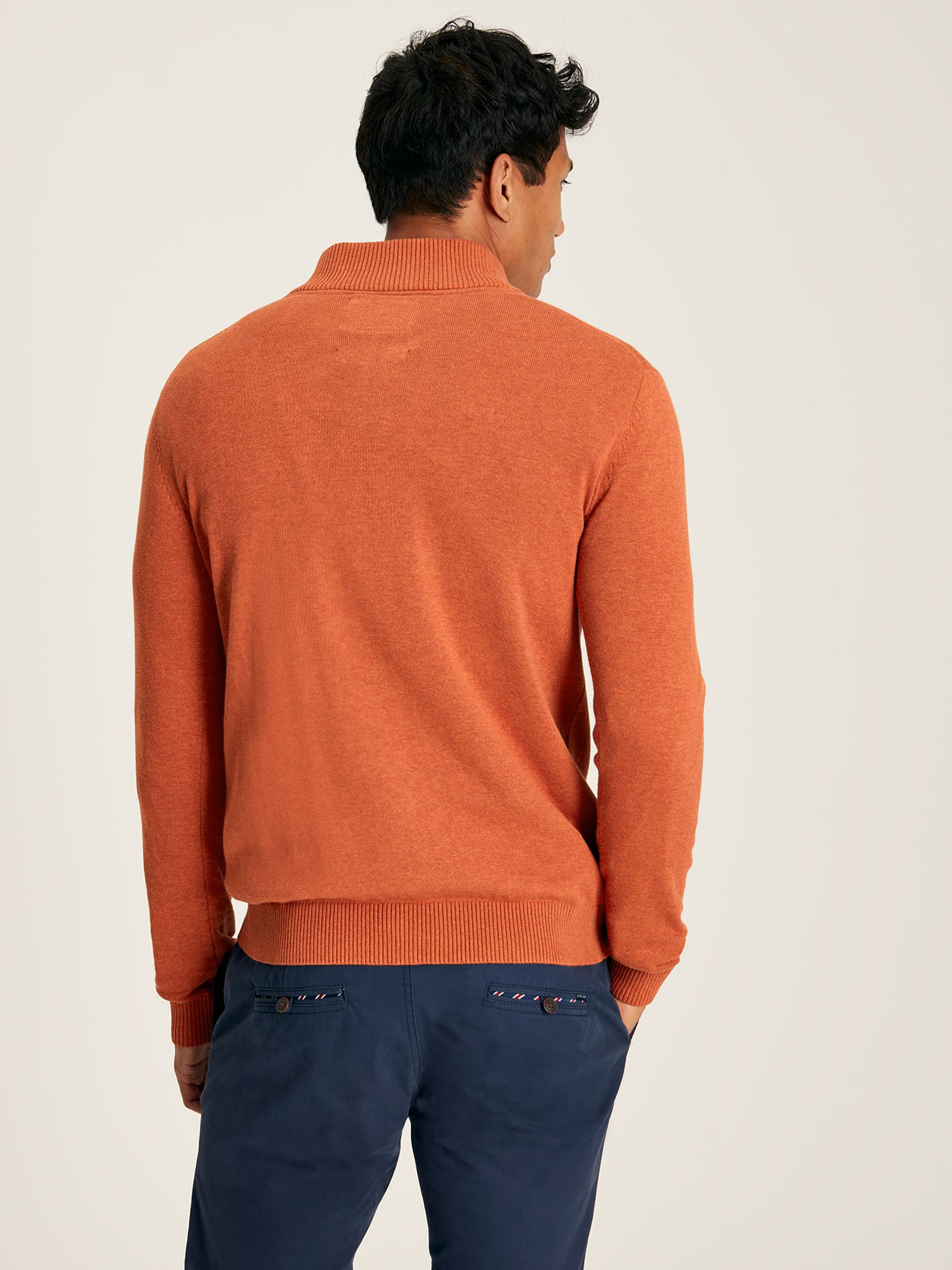 Hillside Orange Knitted Quarter Zip Jumper - Image 2 of 5