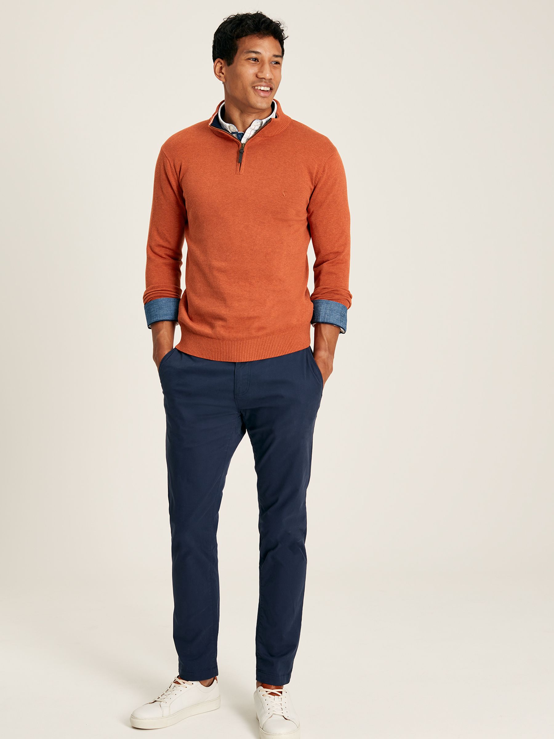 Hillside Orange Knitted Quarter Zip Jumper - Image 3 of 5