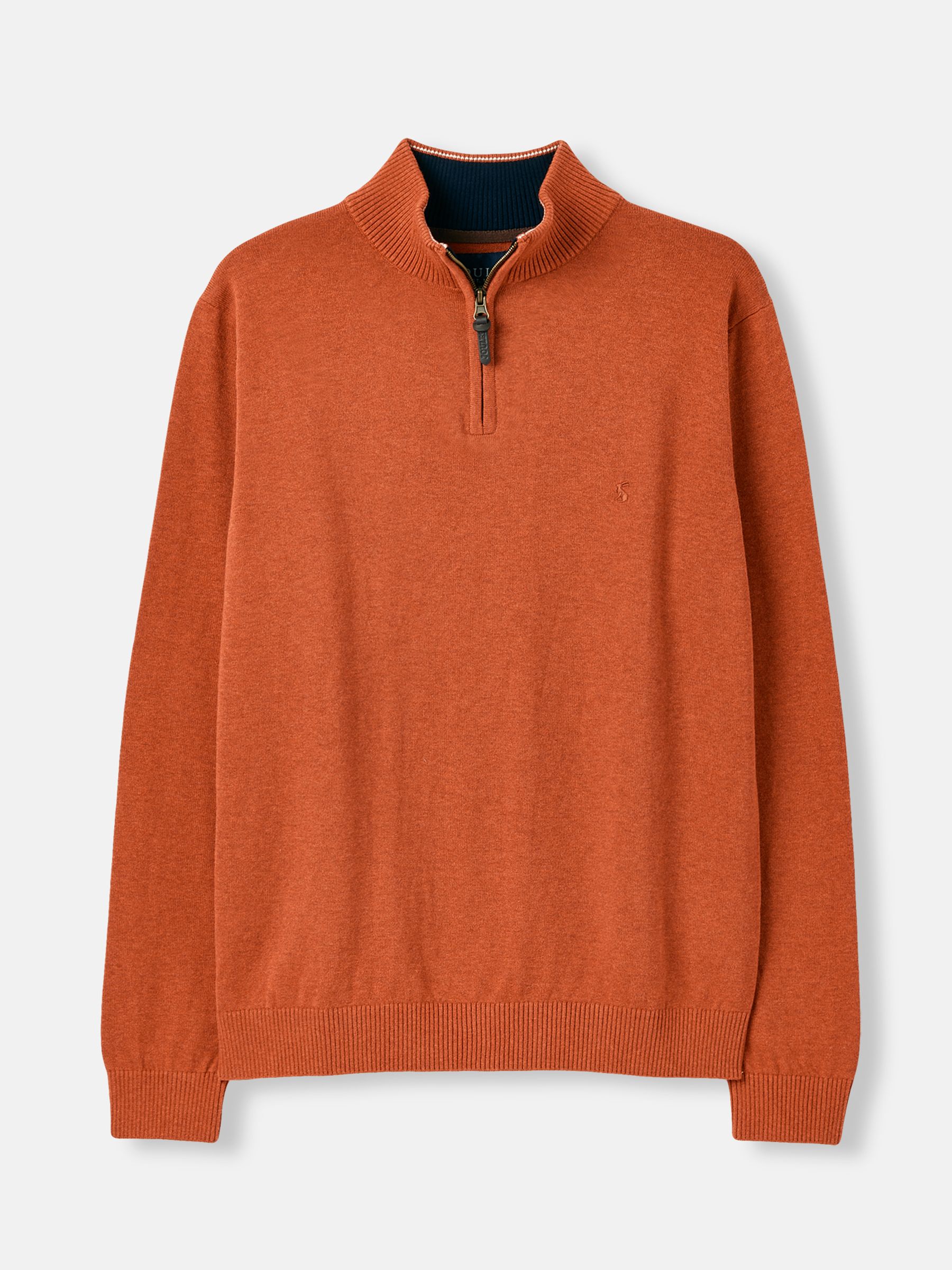 Hillside Orange Knitted Quarter Zip Jumper - Image 5 of 5