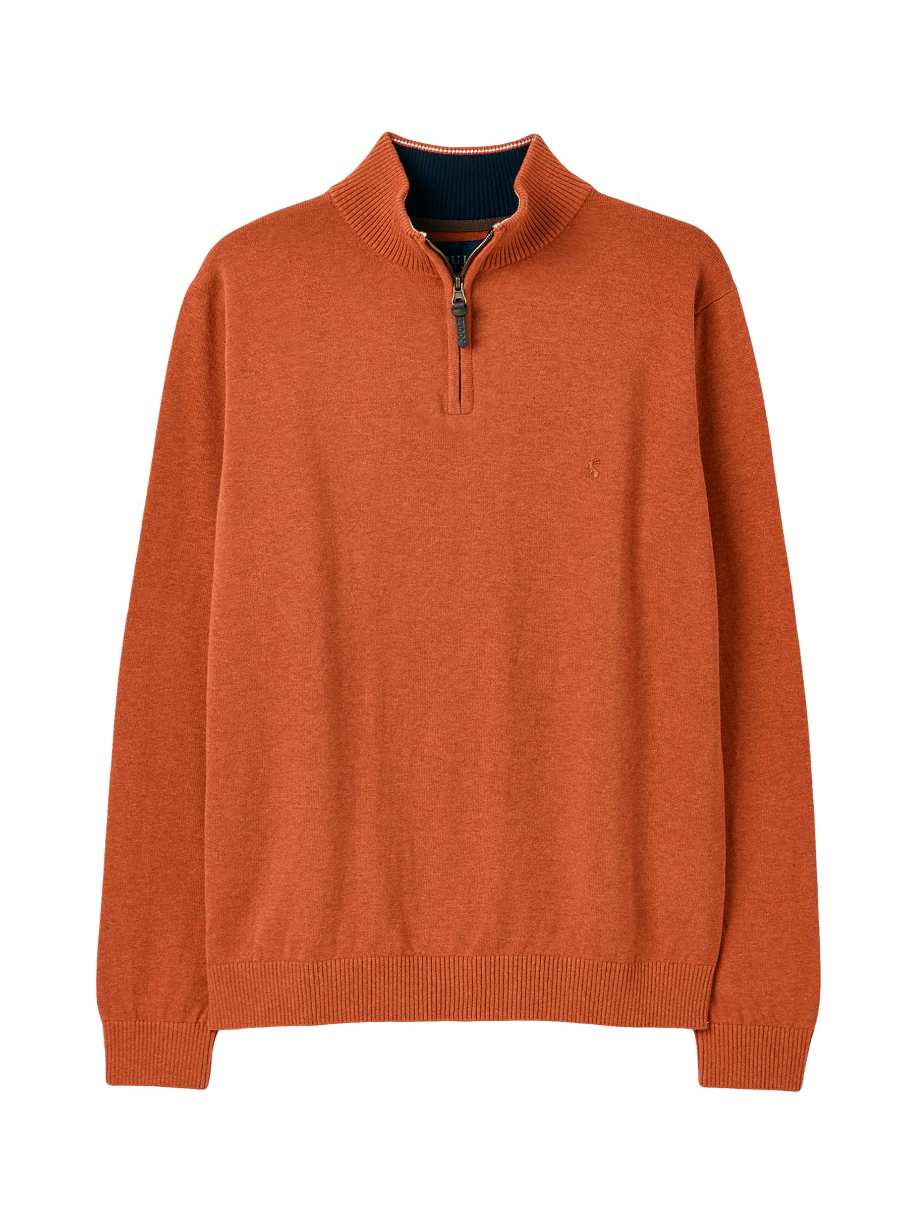 Hillside Orange Knitted Quarter Zip Jumper - Image 7 of 11