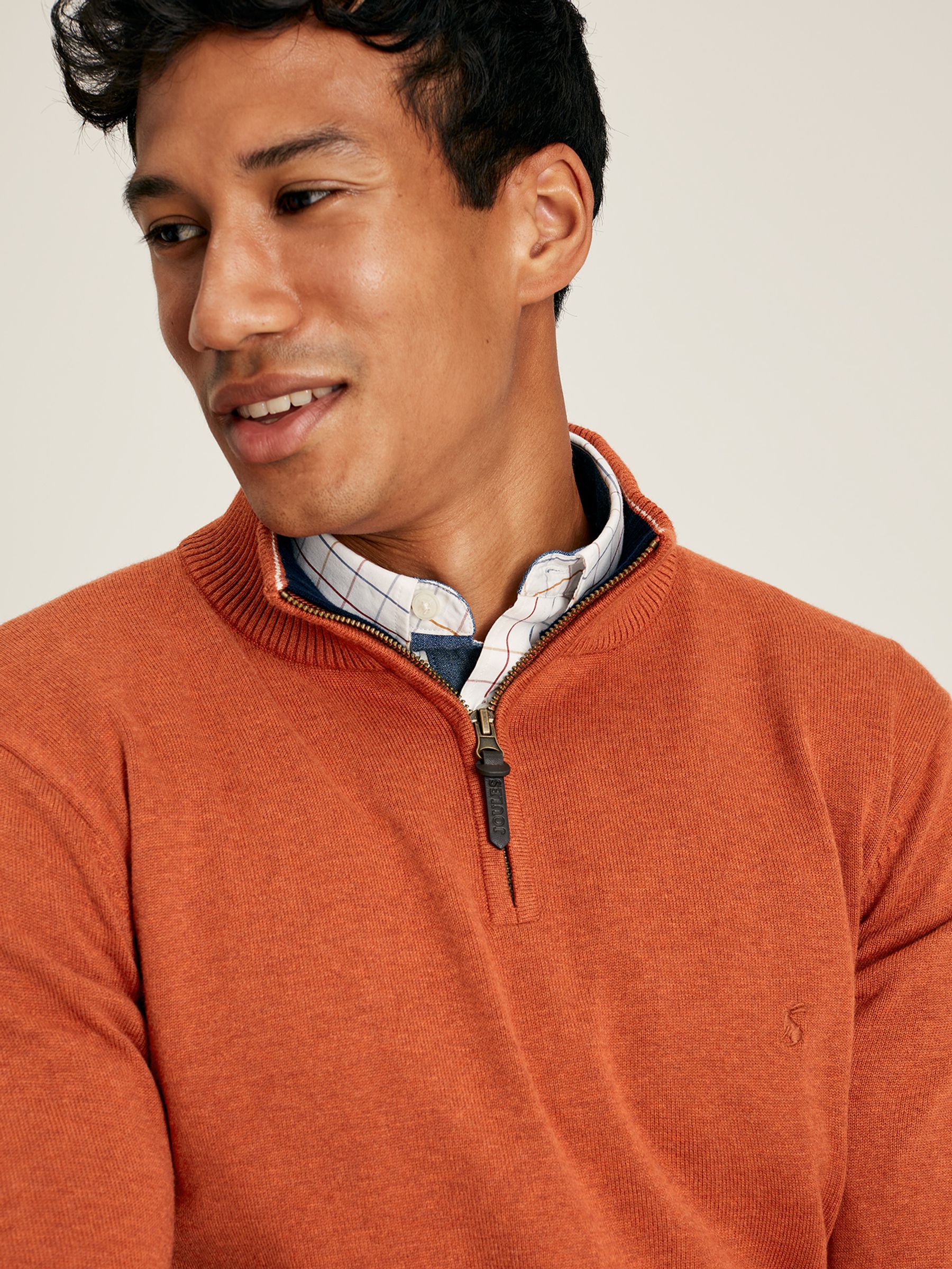 Hillside Orange Knitted Quarter Zip Jumper - Image 9 of 11