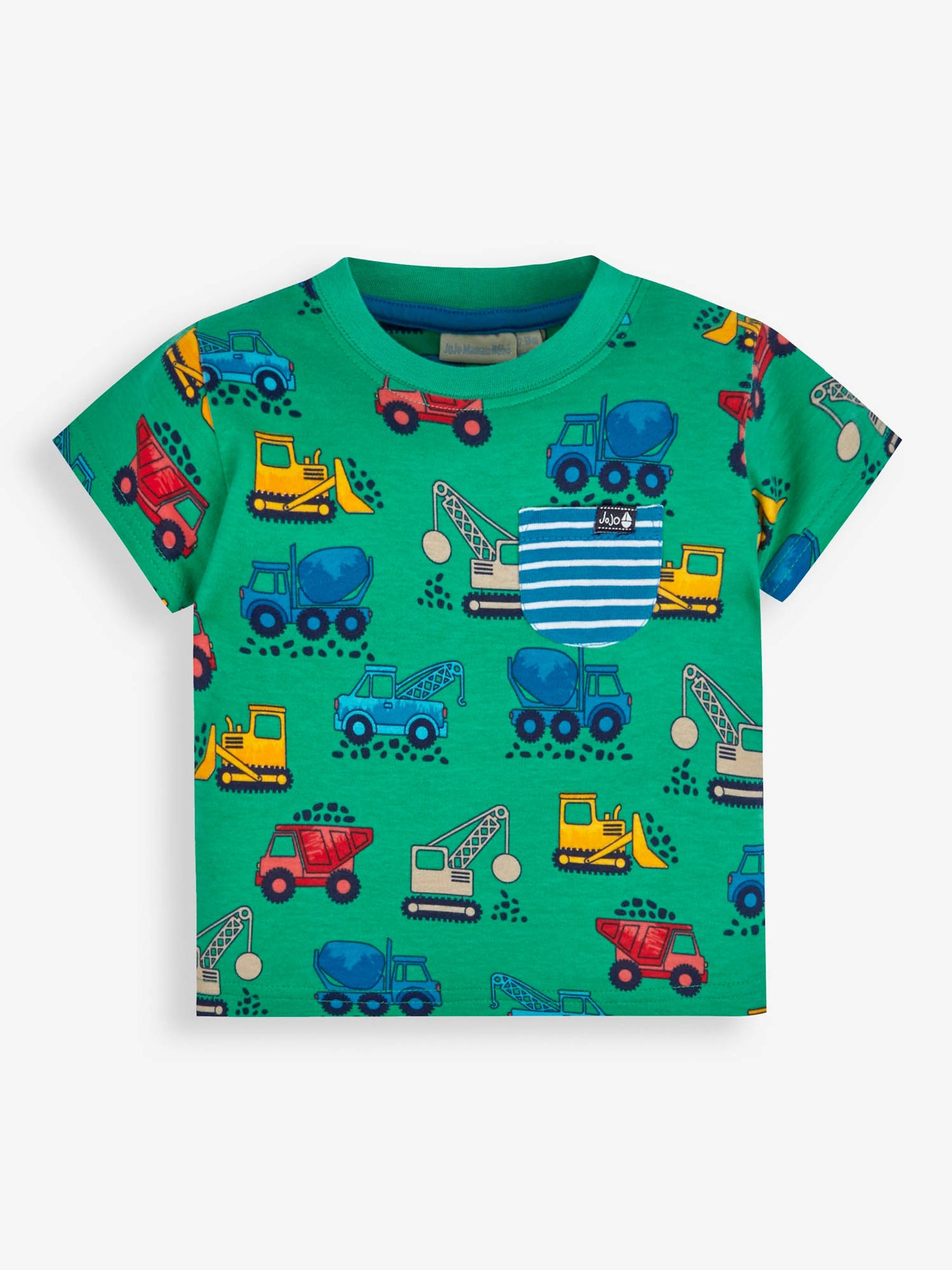 Green Construction Print Pocket T-Shirt - Image 1 of 2