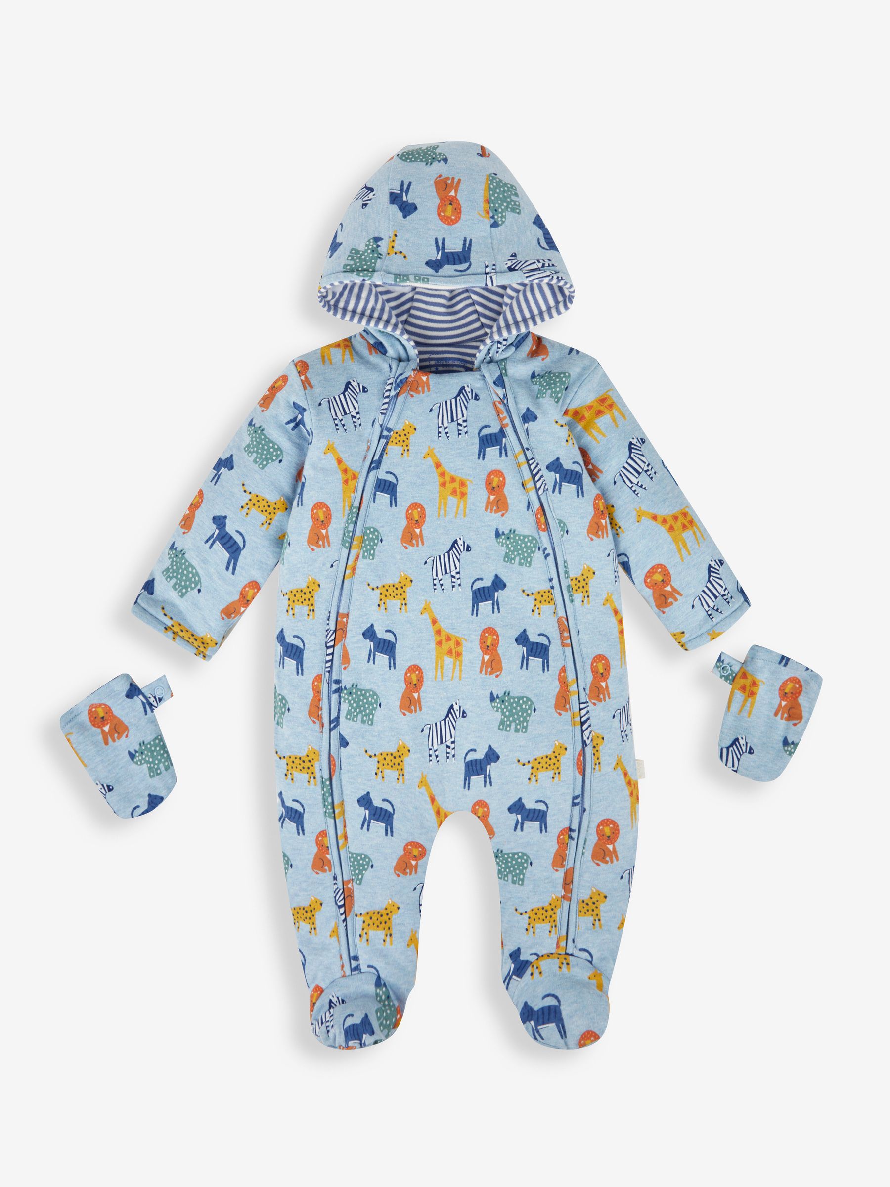 Safari Print Pramsuit in Blue - Image 2 of 3