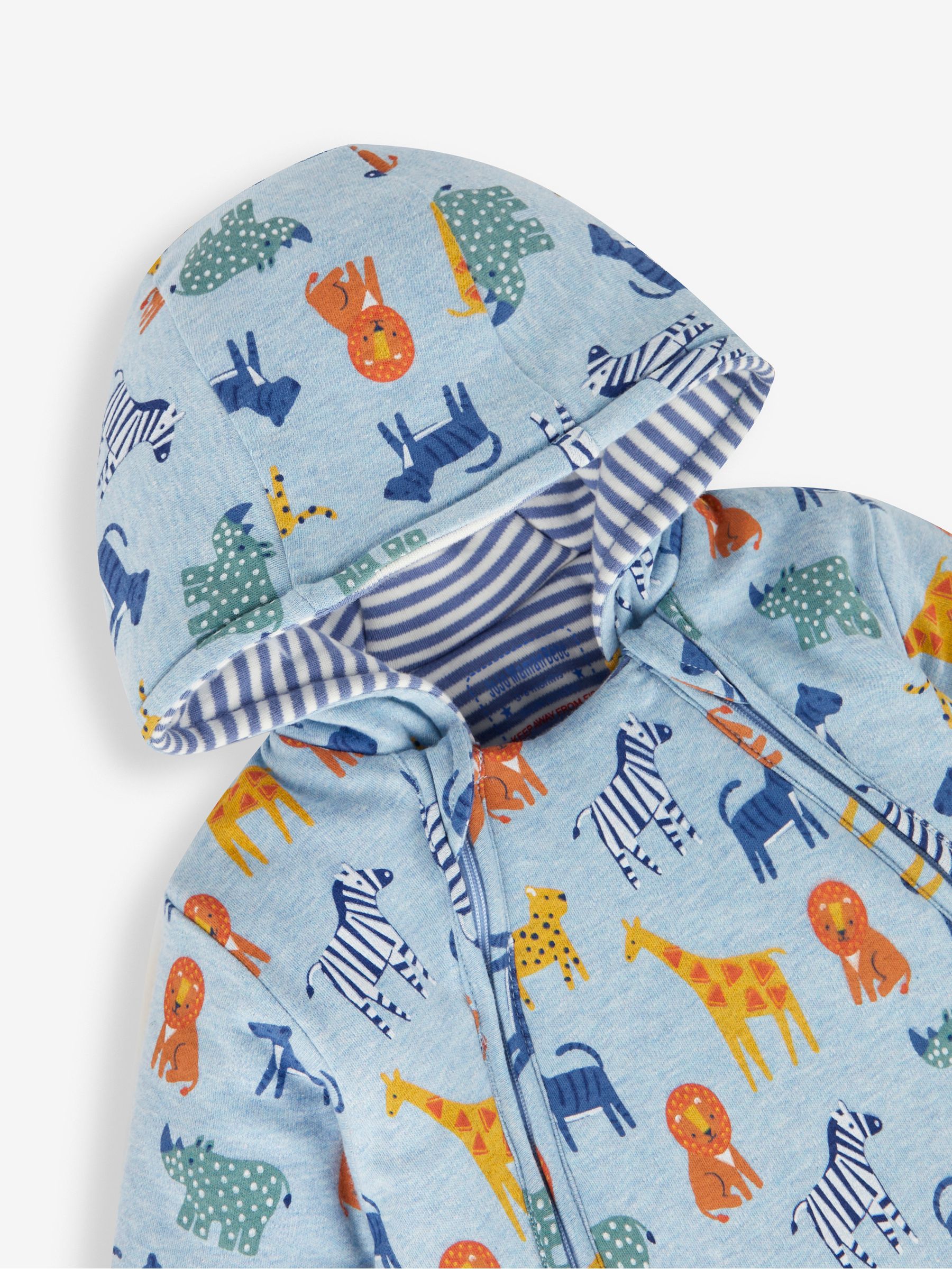 Safari Print Pramsuit in Blue - Image 3 of 3