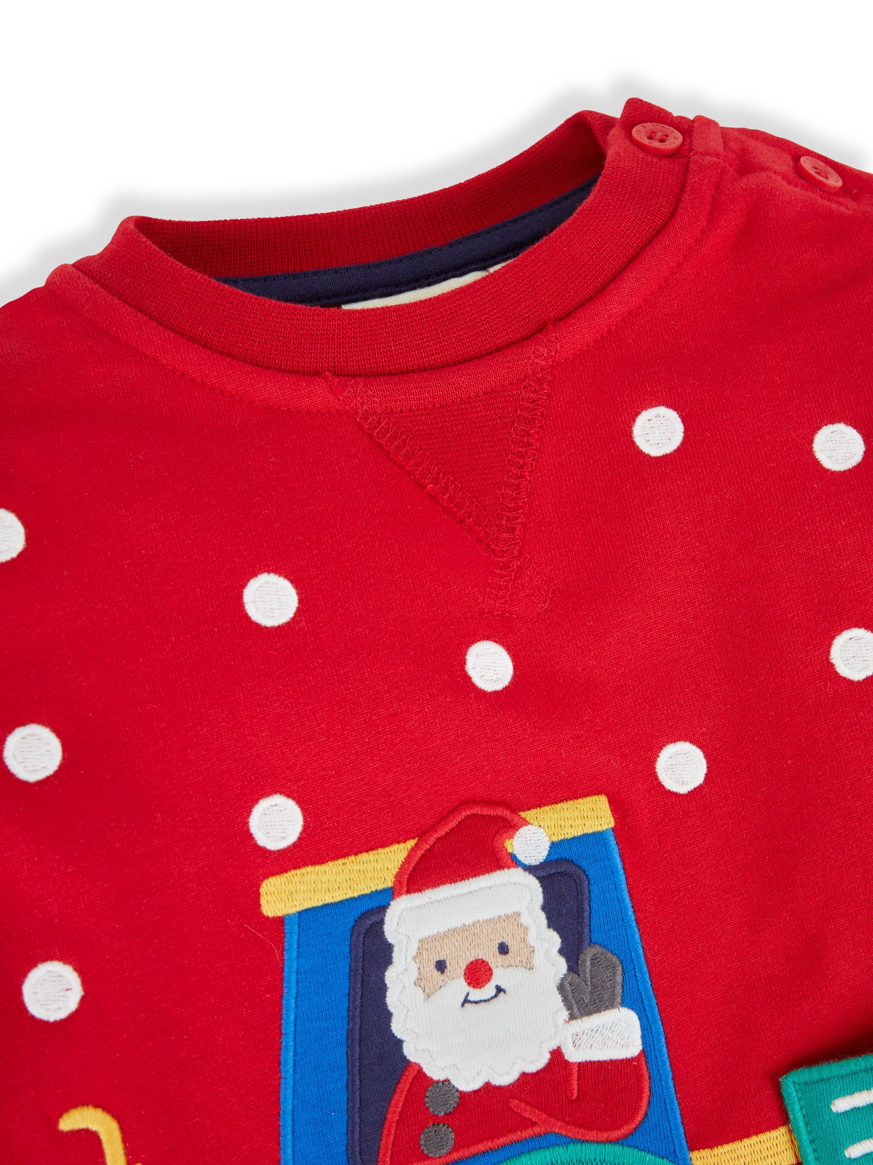 Red Santa In A Tractor Appliqué Sweatshirt - Image 4 of 5