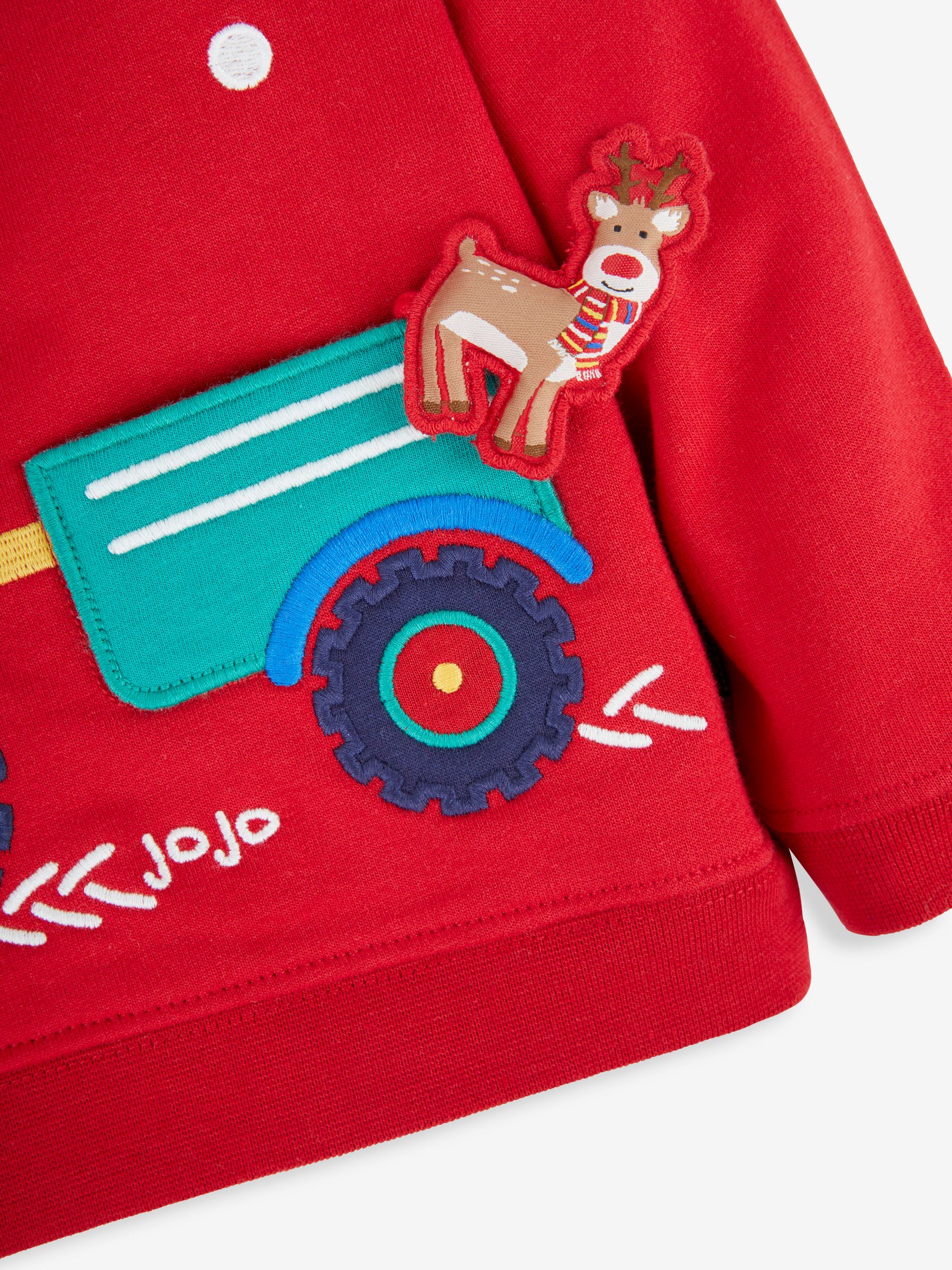Red Santa In A Tractor Appliqué Sweatshirt - Image 5 of 5