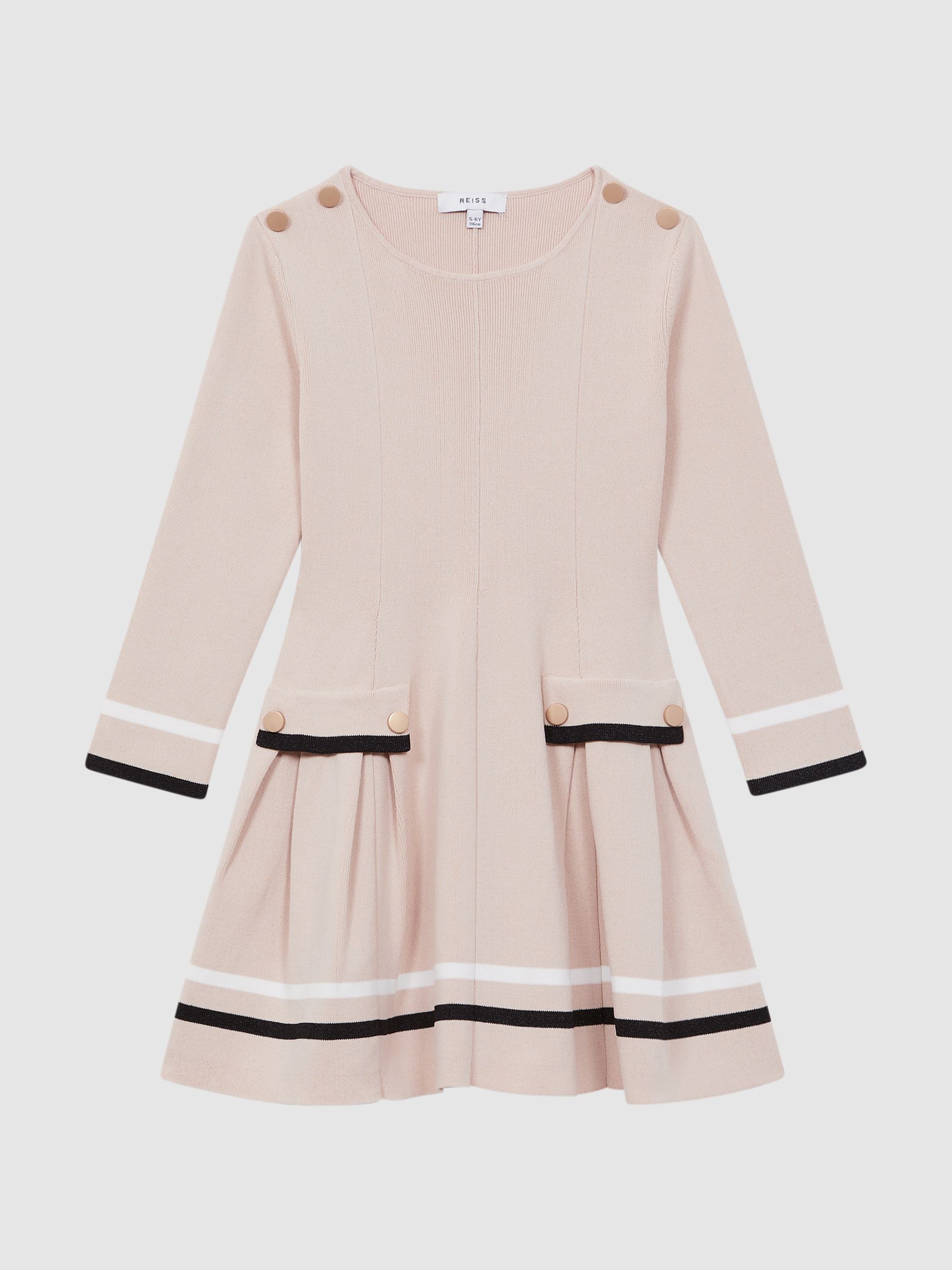 9-14 yrs Knitted Flared Dress in Pink - Image 2 of 5