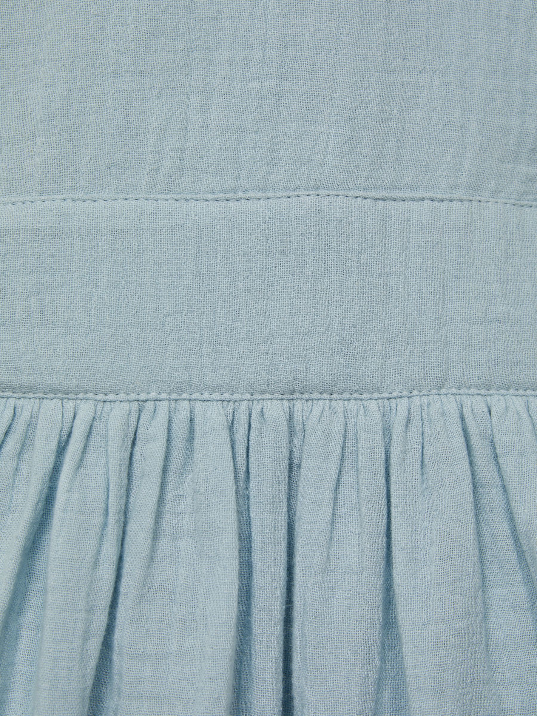 4-9 yrs 100% Cotton Bow Back Dress in Blue - Image 7 of 7