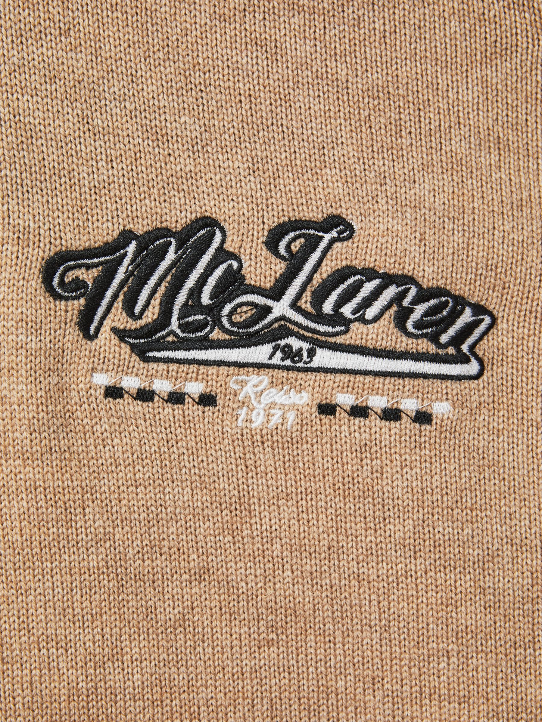 McLaren F1 Wool Cashmere Cropped Jumper in Camel/Ecru - Image 6 of 7