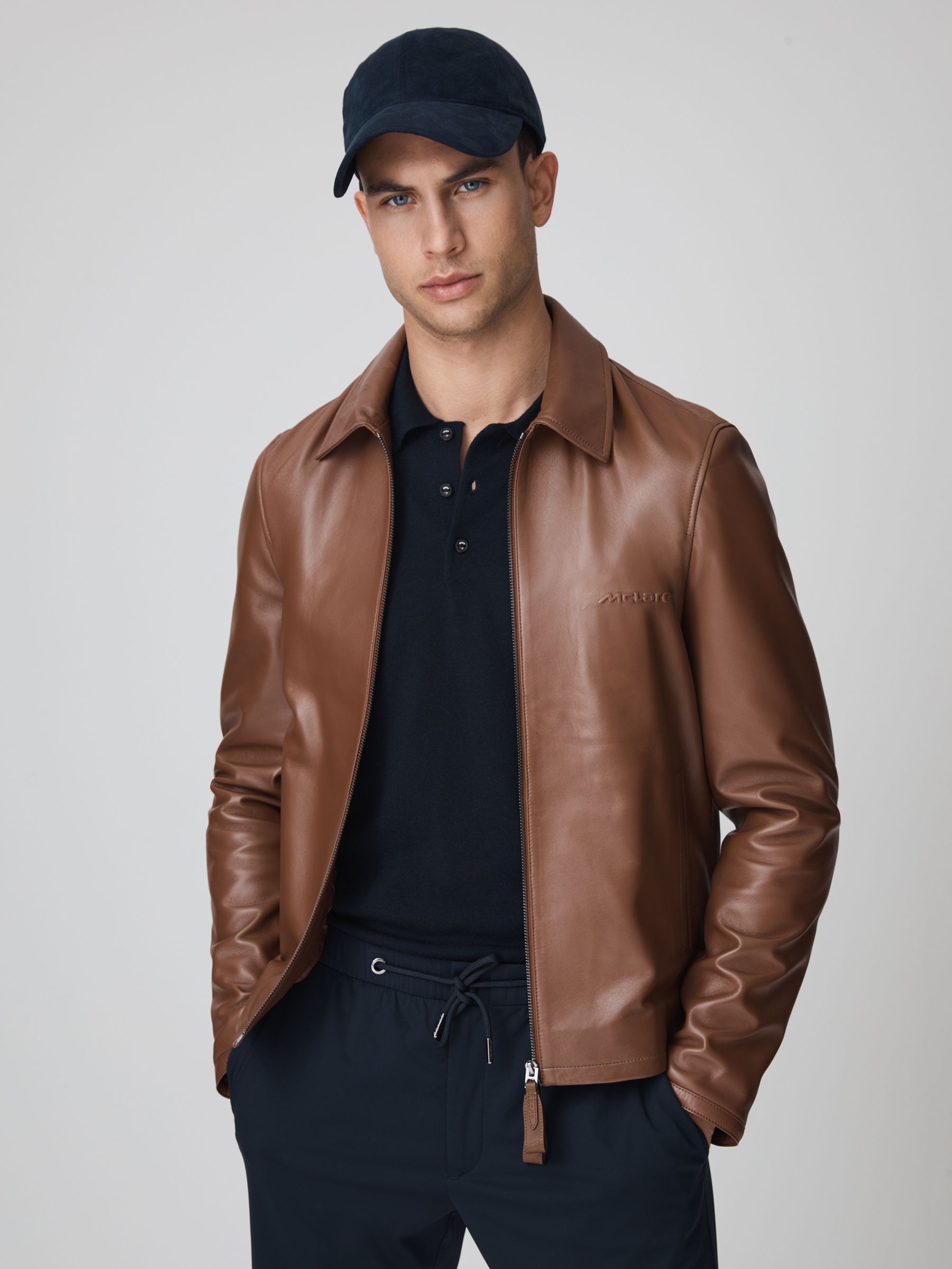 McLaren F1 Leather Jacket in Chocolate - Image 1 of 10