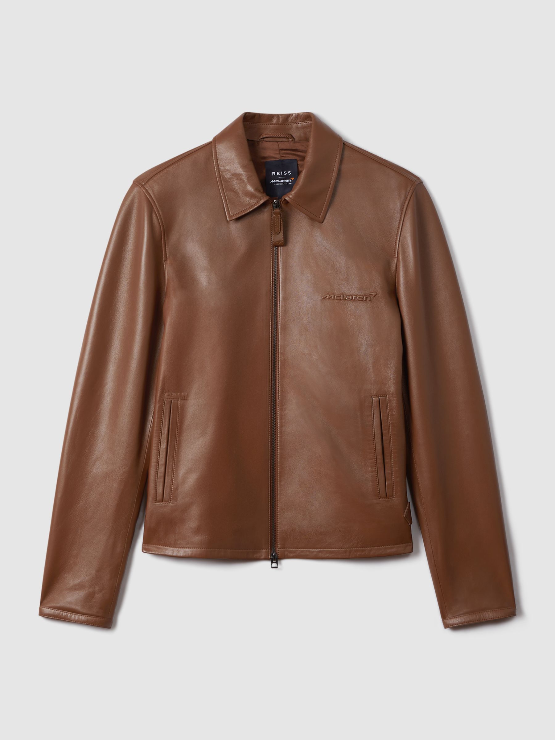 McLaren F1 Leather Jacket in Chocolate - Image 2 of 10