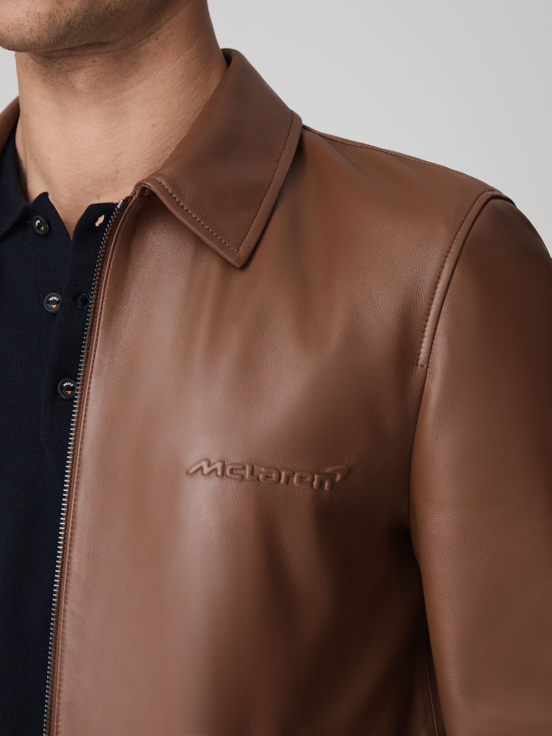 McLaren F1 Leather Jacket in Chocolate - Image 4 of 10