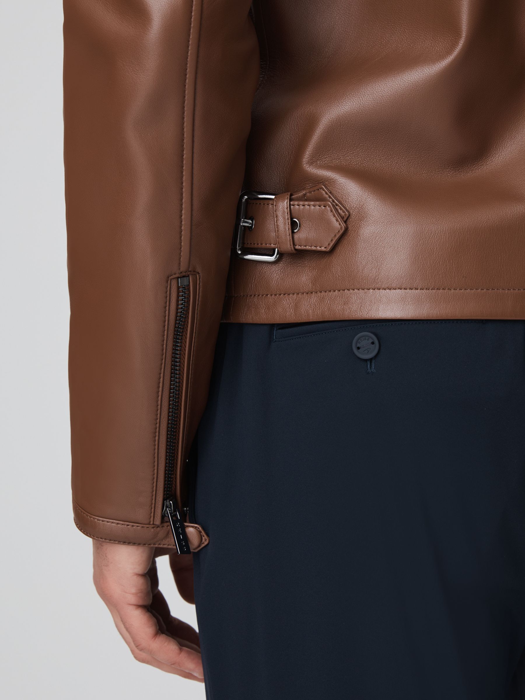 McLaren F1 Leather Jacket in Chocolate - Image 7 of 10